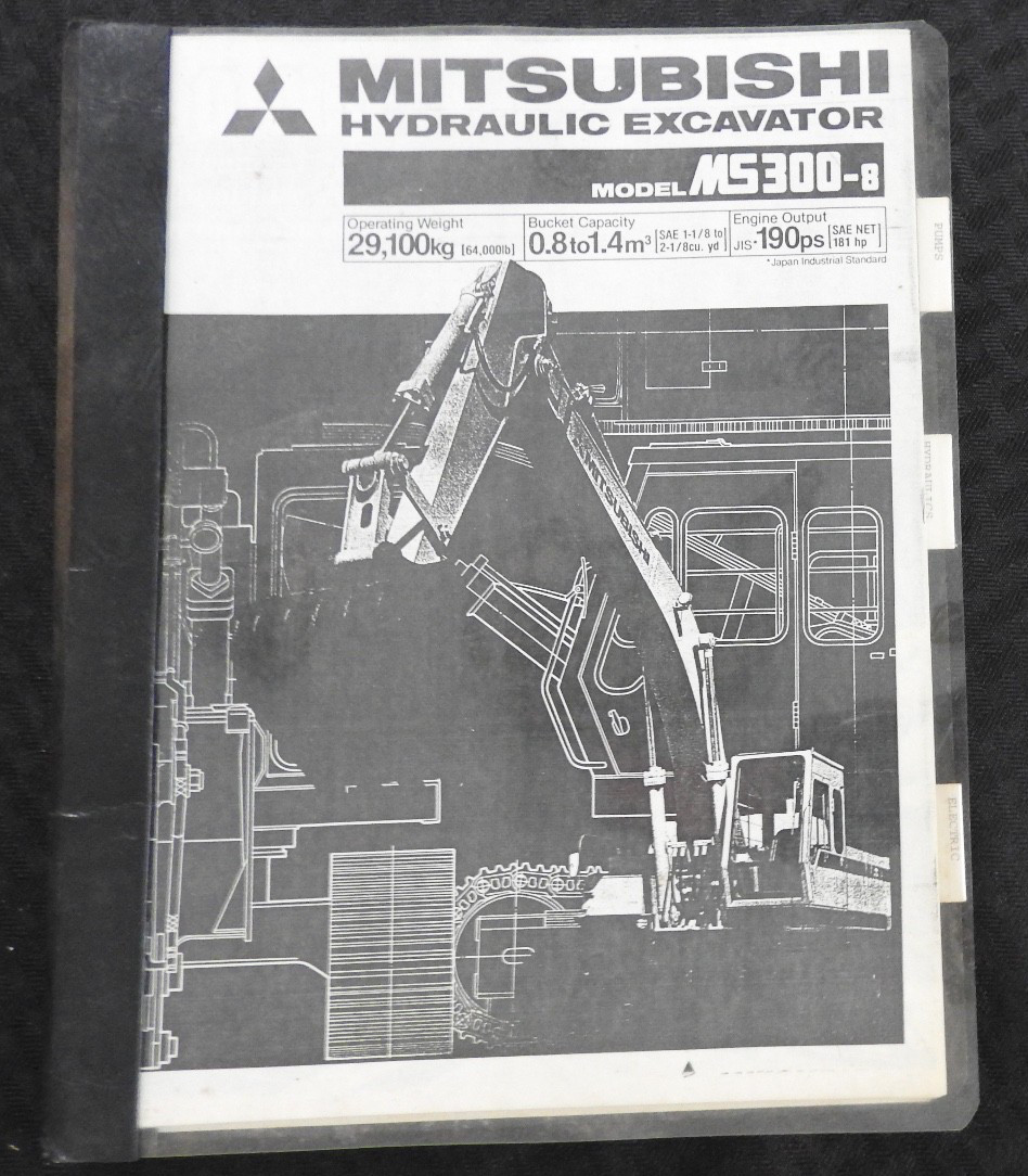 1980’s Mitsubishi MS 300-8 Excavator Sales FEATURES Catalog Manual + Brochure
