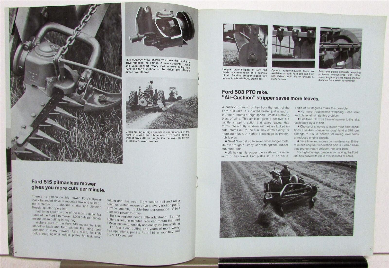 1970 Ford Mowers & Rakes Specifications Agriculture Sales Brochure