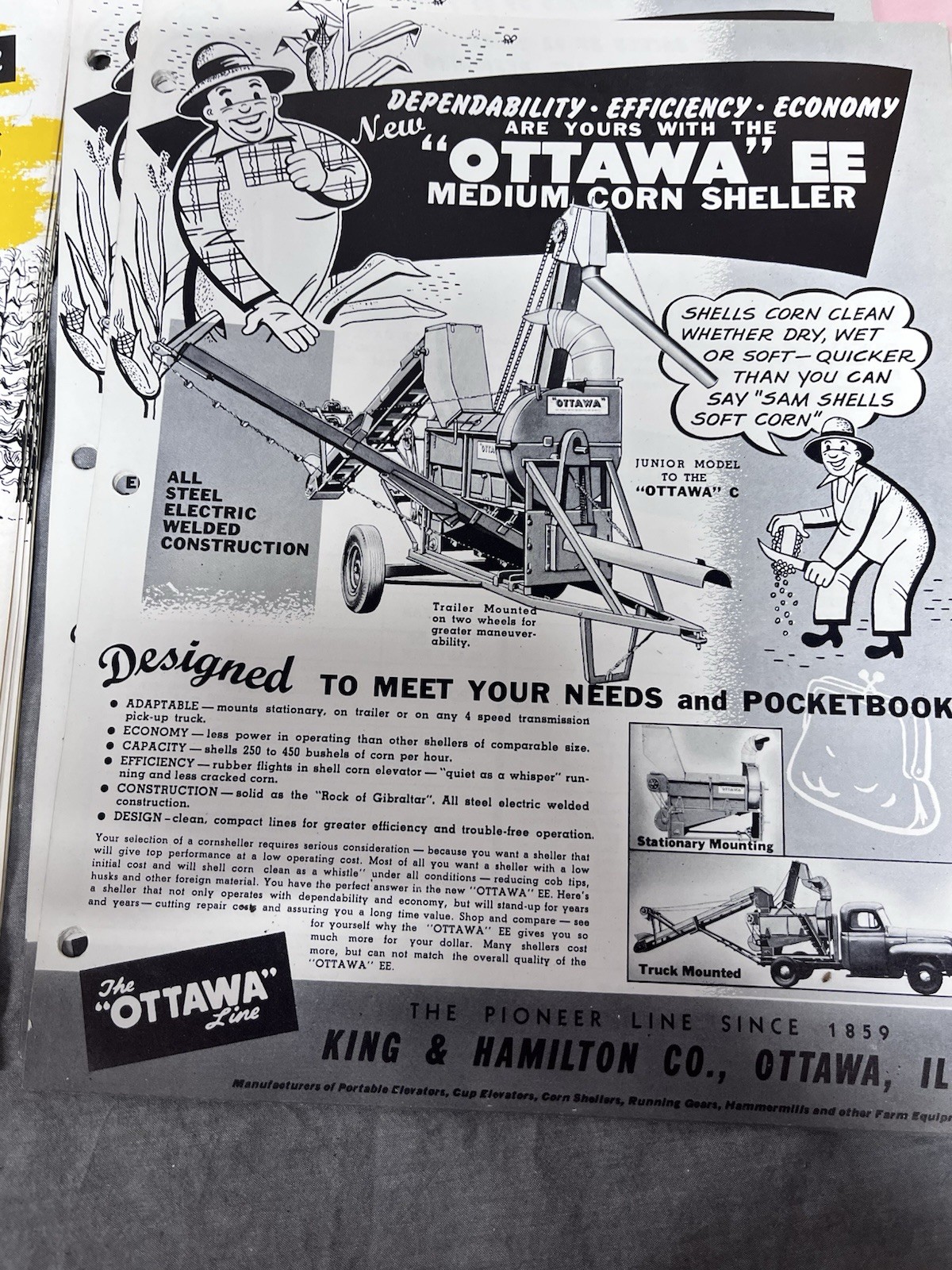 Lot. Of Over 70 Advertising Pieces From The Ottawa Line Produced In Ottawa IL