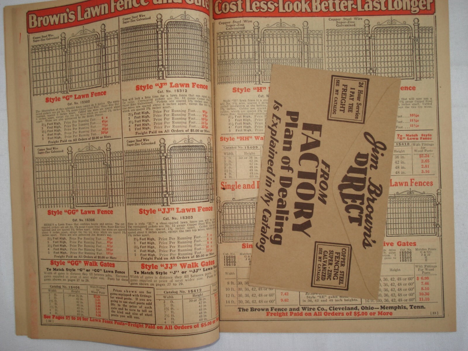 1920’S CATALOG BROWN FENCE & WIRE BARGAIN BOOK AGRICULTURAL FARM