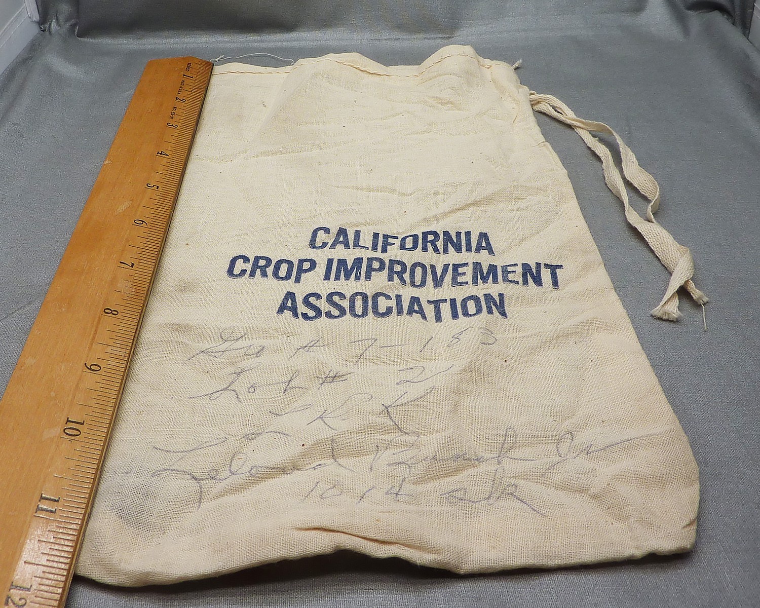Vintage California Seed Association Cotton Canvas Seed Bag Agriculture 11.5″x7″