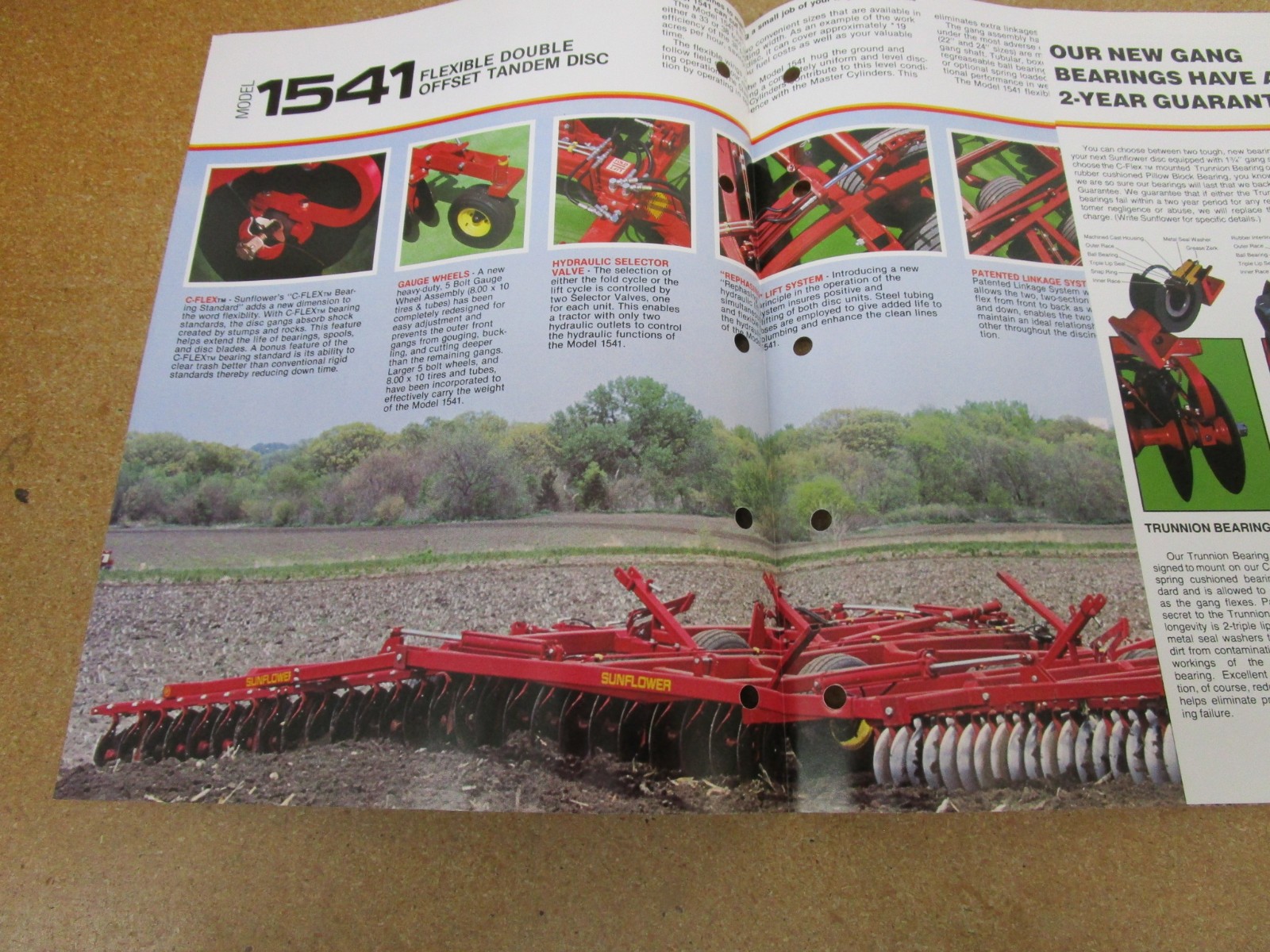 1980’s Sunflower Disc 1541 disk tillage sales brochure 6pg ORIGINAL farm equip