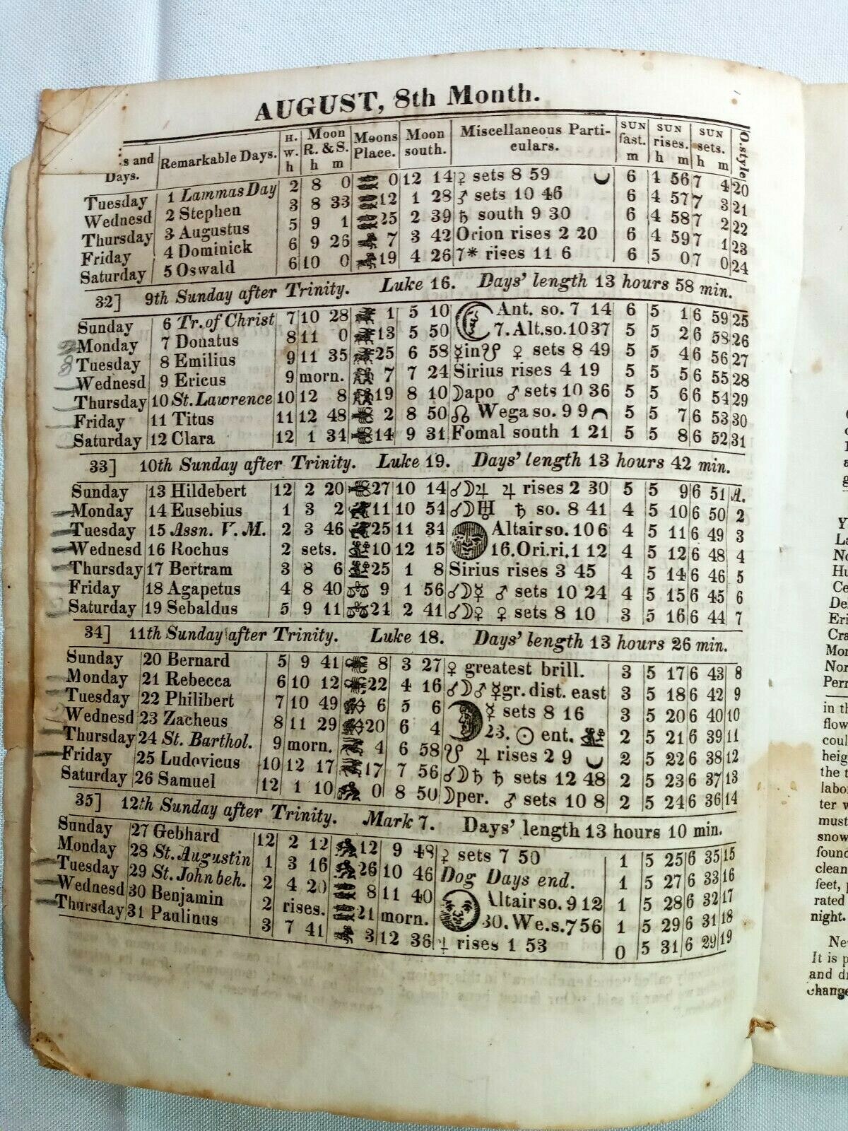 Vintage 1871 John Bear Baer’s Agricultural Almanac Lancaster, PA Antique Farmers