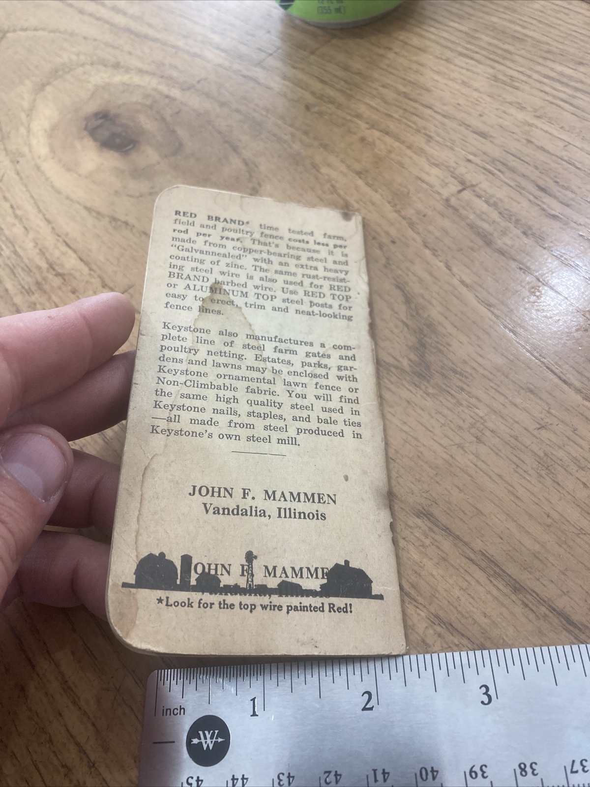 Red Brand Fence Keystone Steel Farmer’s Pocket Memo Book Peoria Illinois