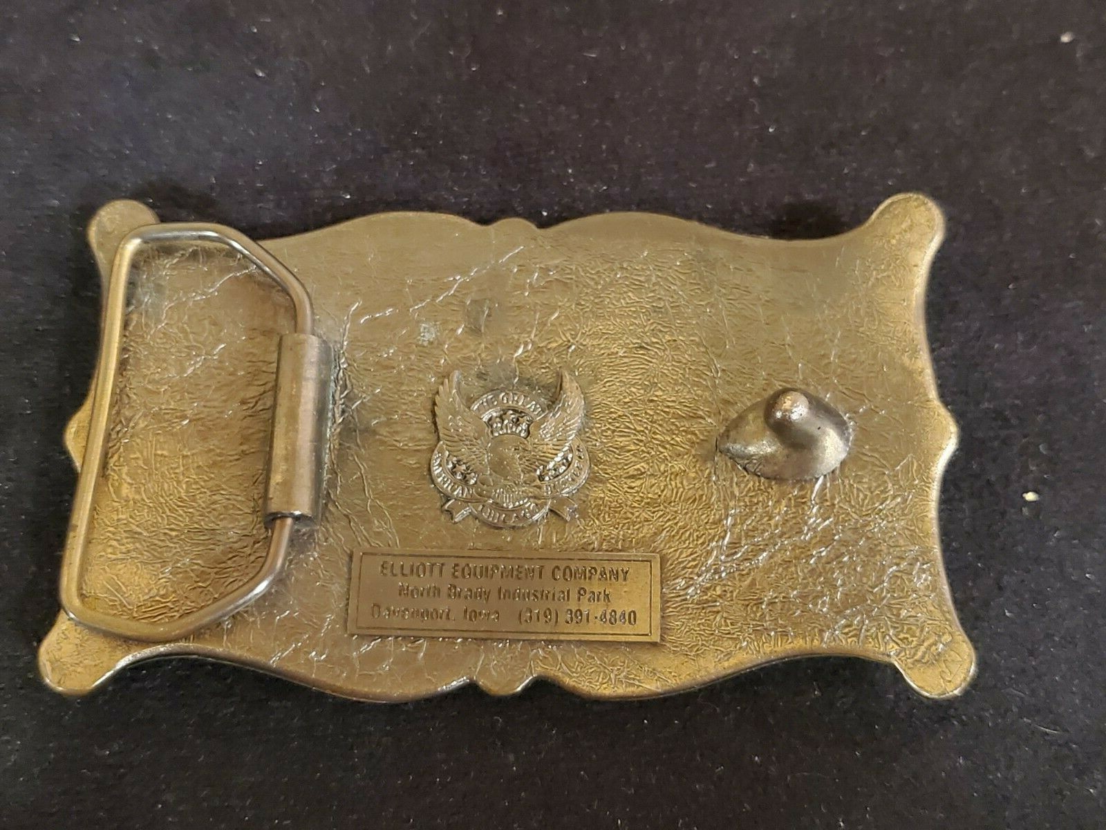 1914 Elgin Street Sweeper “The World’s First” Brass Belt Buckle Davenport, Iowa