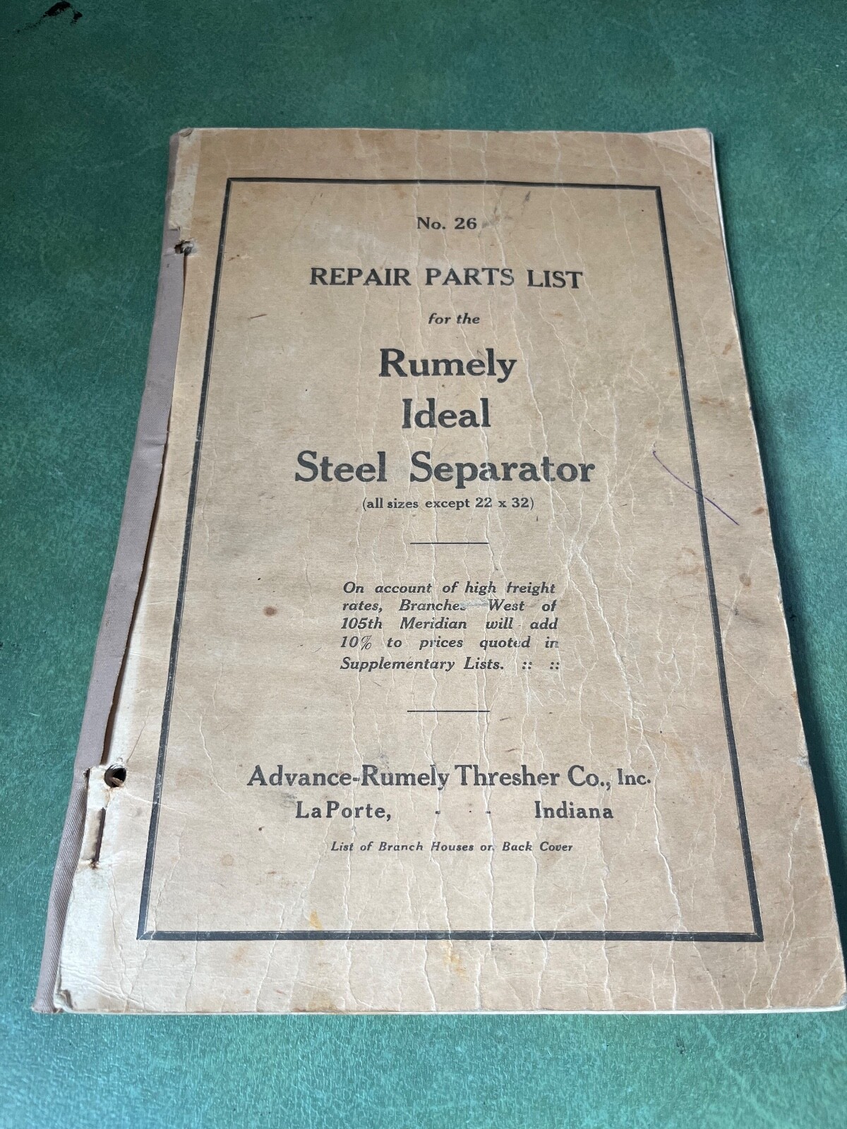 Orignal Rumley Ideal Steel Seperator Repair Parts List