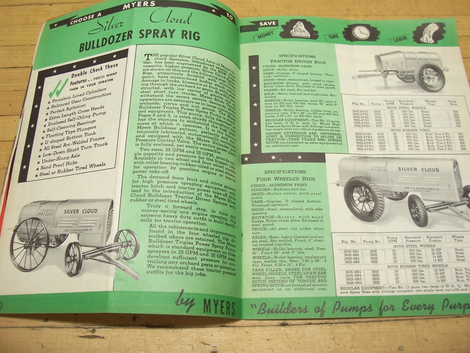 Vintage 1940 FE Myers Orchard Sprayer Sales Brochure Booklet Catalog Ashland OH
