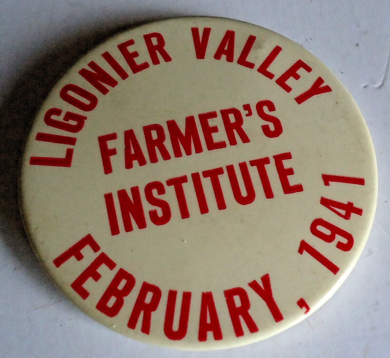 Antique Pocket Mirror Ligonier valley Pennsylvania Farmers Institute 1941