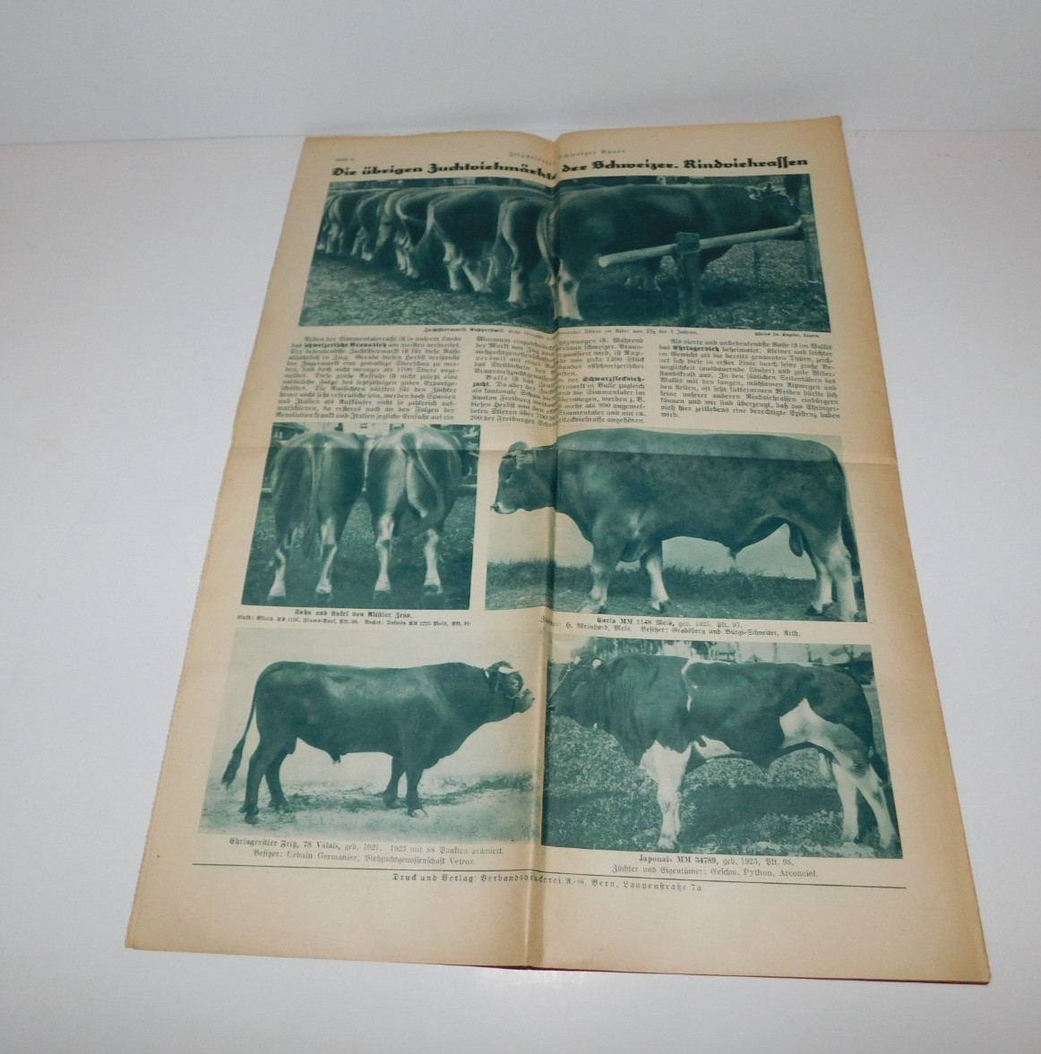 VINTAGE 1920’S SWISS CATTLE PAMPHLETS & 1931 SCHWEIZER BAUER PAPER TRACTOR ADS