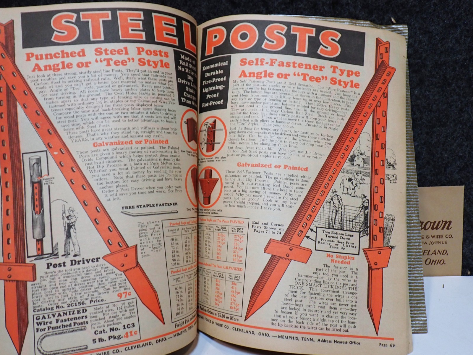 1937 JIM BROWN’S FENCE & BARB WIRE PAINT HORSE HARNESS STOVE FARMING CATALOG