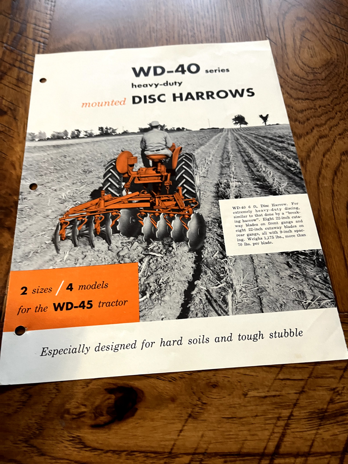 Allis Chalmers WD-40 Heavy Duty Disk Harrows For 1953 Brochure FCCA