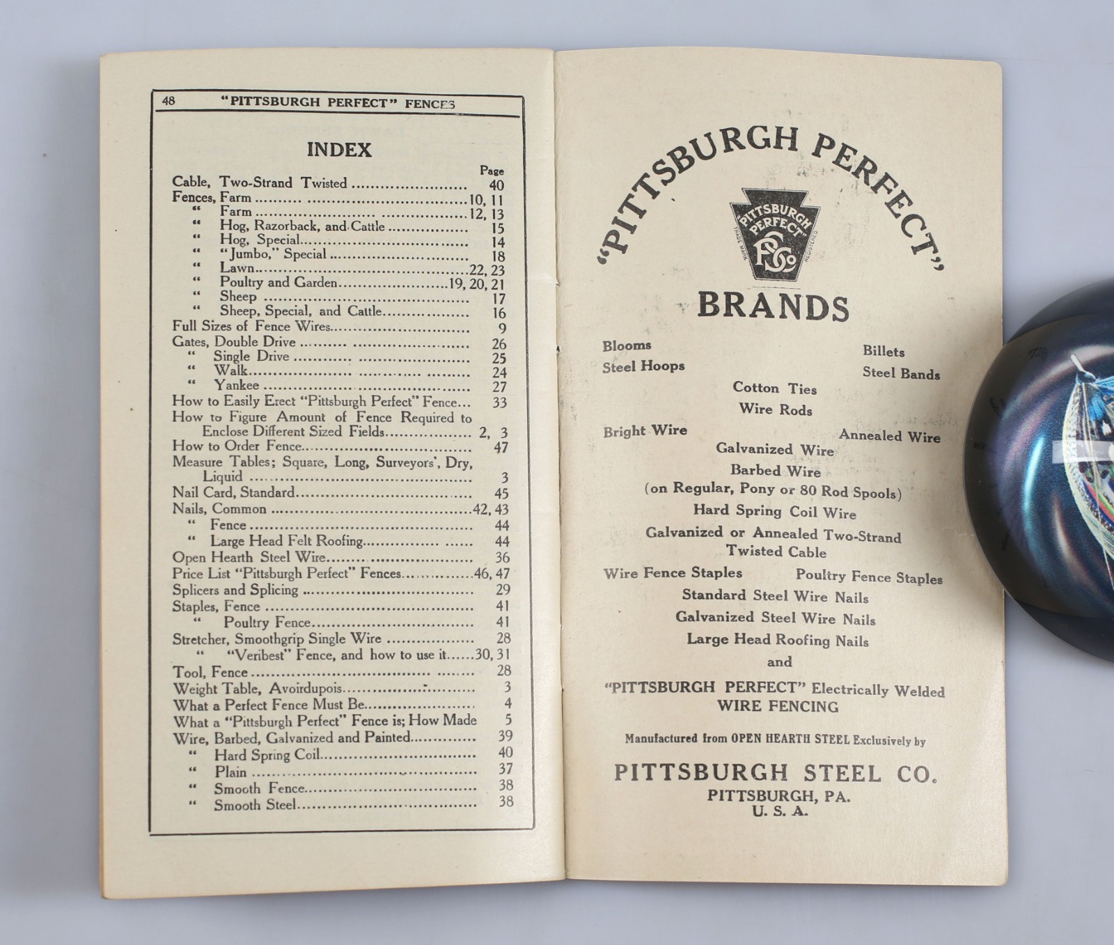 Vintage 1911 Pittsburgh Steel Co. Perfect Electrically Welded Fence Brochure