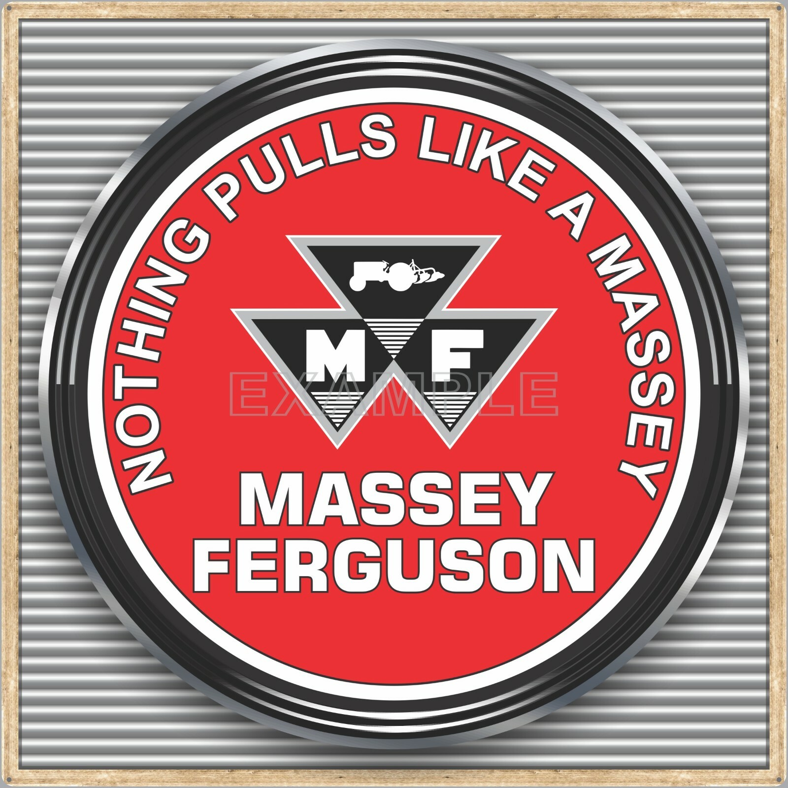MASSEY FERGUSON OLD SIGN REMAKE SQUARE ALUMINUM SIZE OPTION UP TO 36″ X 36″