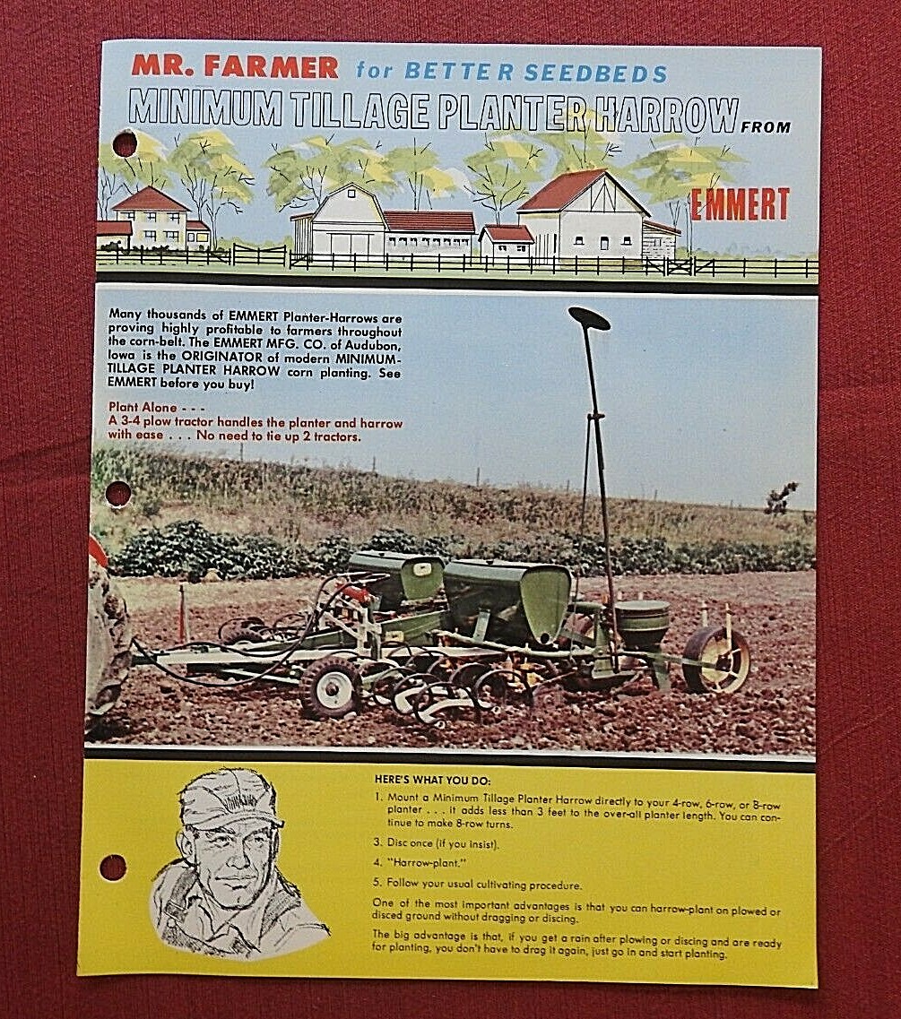 1972 U136 PLANTER HARROW FARM IMPLEMENT SALES CATALOG EMMERT MFG CO AUDUBON IOWA