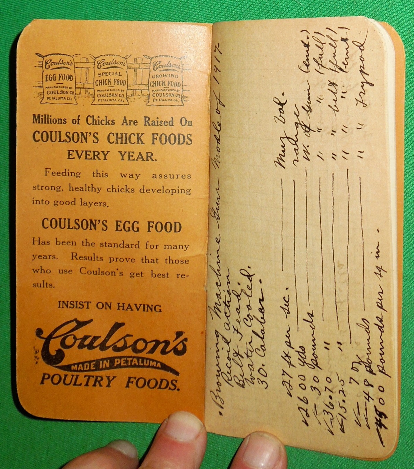 Antique Farm & Livestock Themed Advertising Calendar Memo Booklets x3, 1917-1948