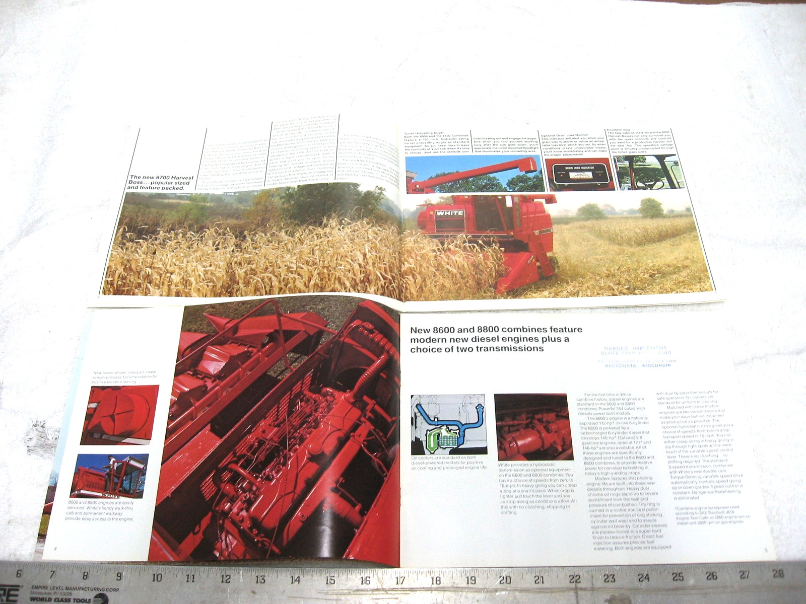 2 VINTAGE WHITE 7300 8600 8800 8700 8900 COMBINE COMBINES SALES BROCHURE