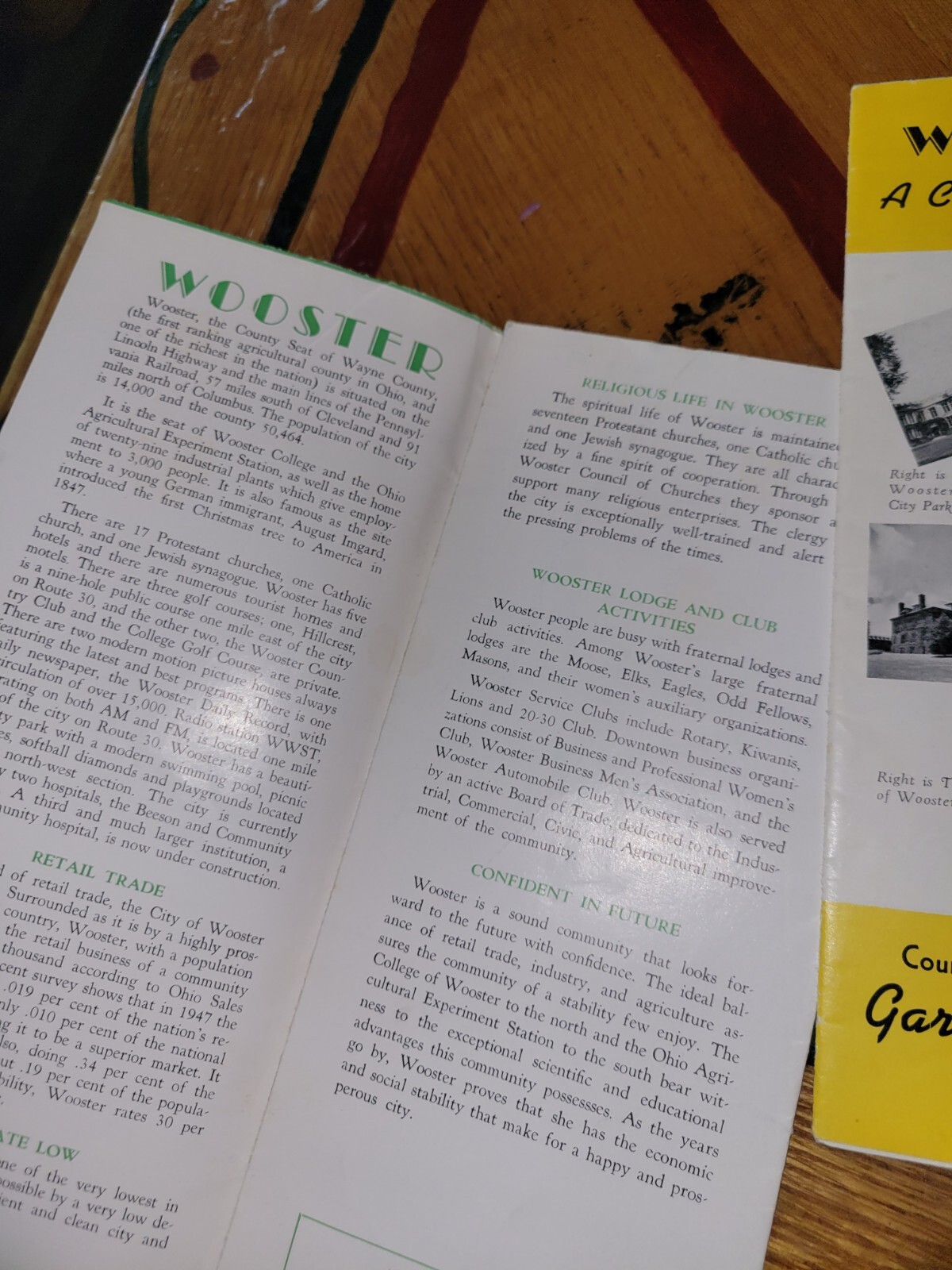 Antique Brochure Wooster Wayne County Ohio fine homes map lot 2