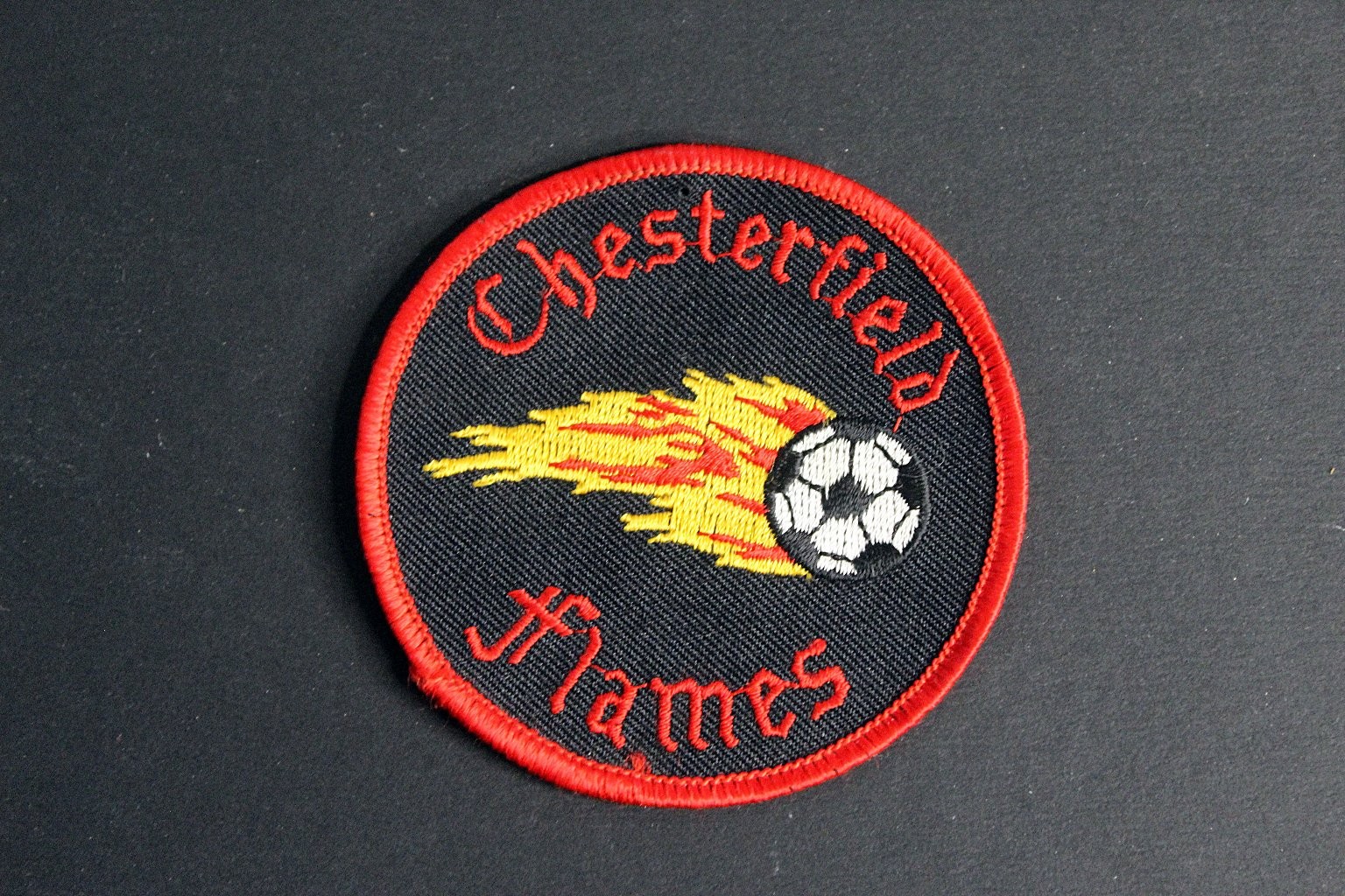 Chesterfield Flames Embroidered Patch 3 Inch Soccer Flame Logo