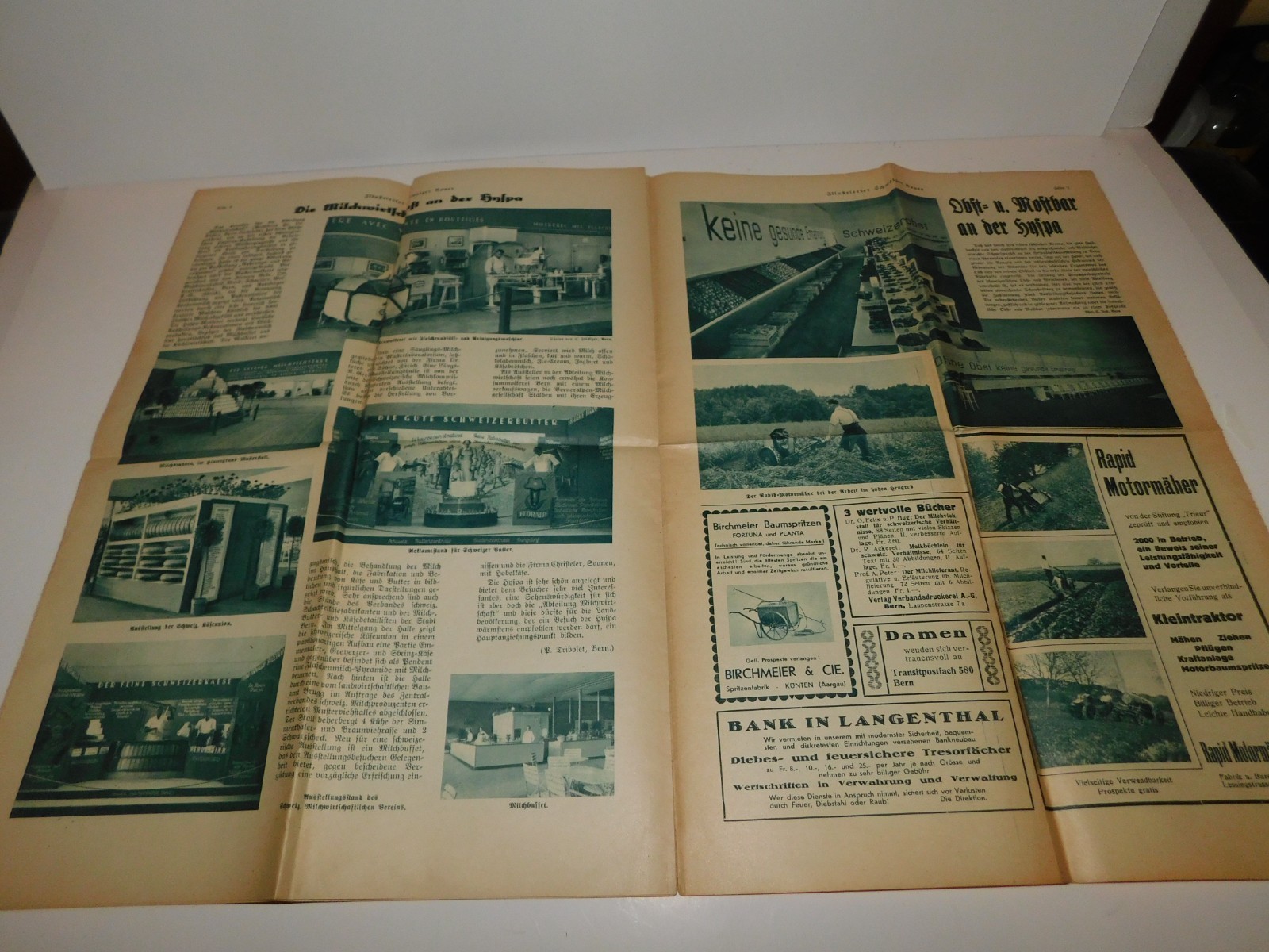 VINTAGE 1920’S SWISS CATTLE PAMPHLETS & 1931 SCHWEIZER BAUER PAPER TRACTOR ADS