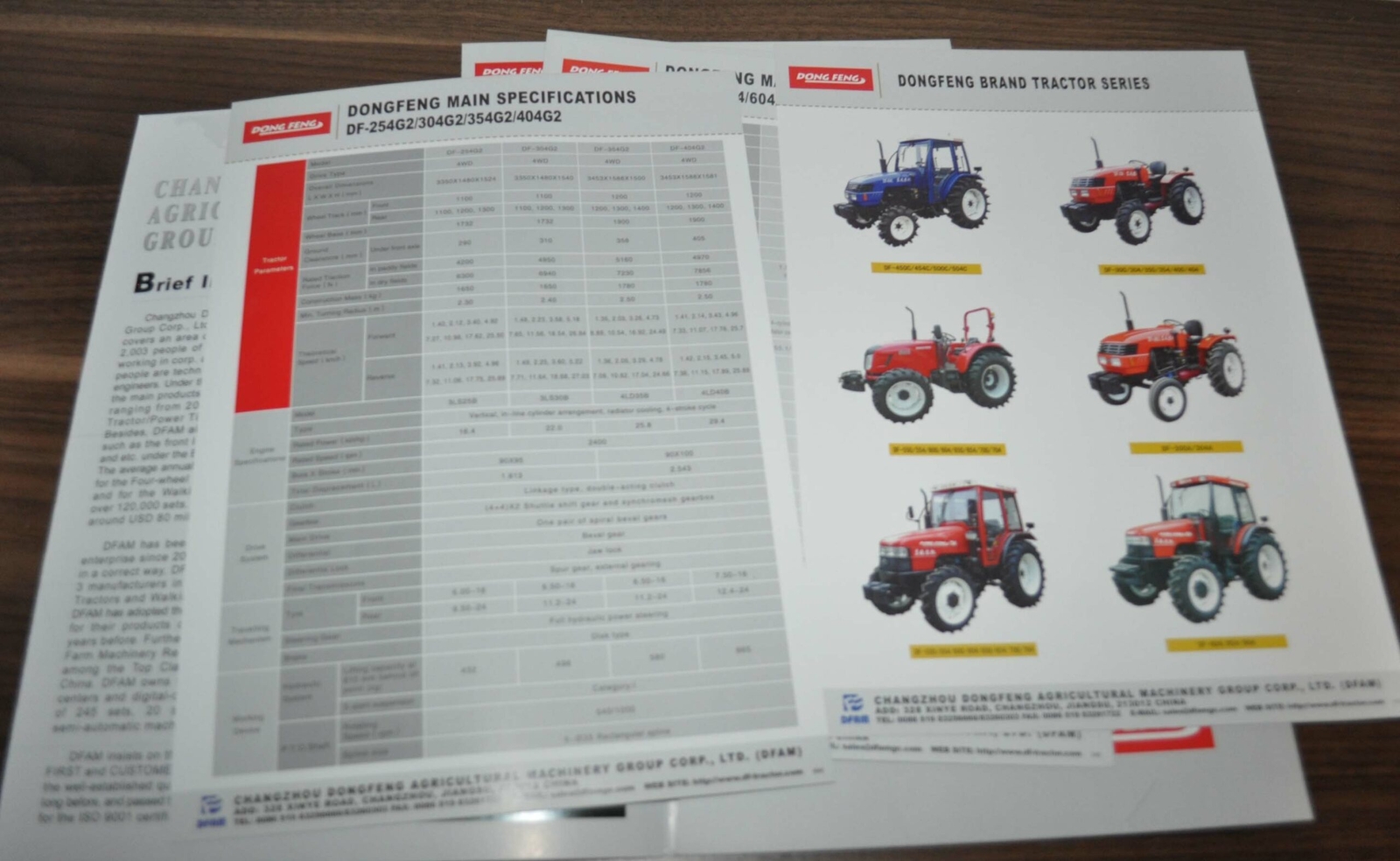 Dong Feng Tractor China Specification Brochure Prospekt Folder
