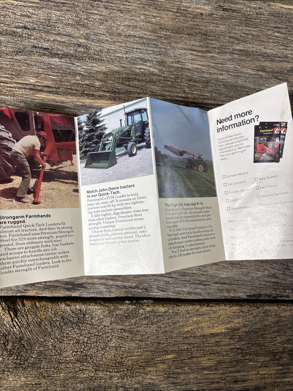 Farmhand Salesman Pocket Brochure Loaders Grinding Equipment Spreader Hay Tools