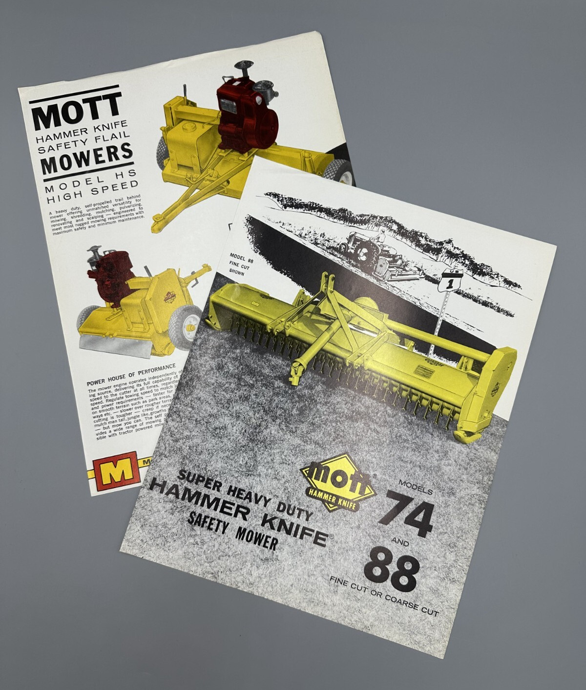 1970s MOTT Hammer Knife MOWERS Farm Advertising Vintage