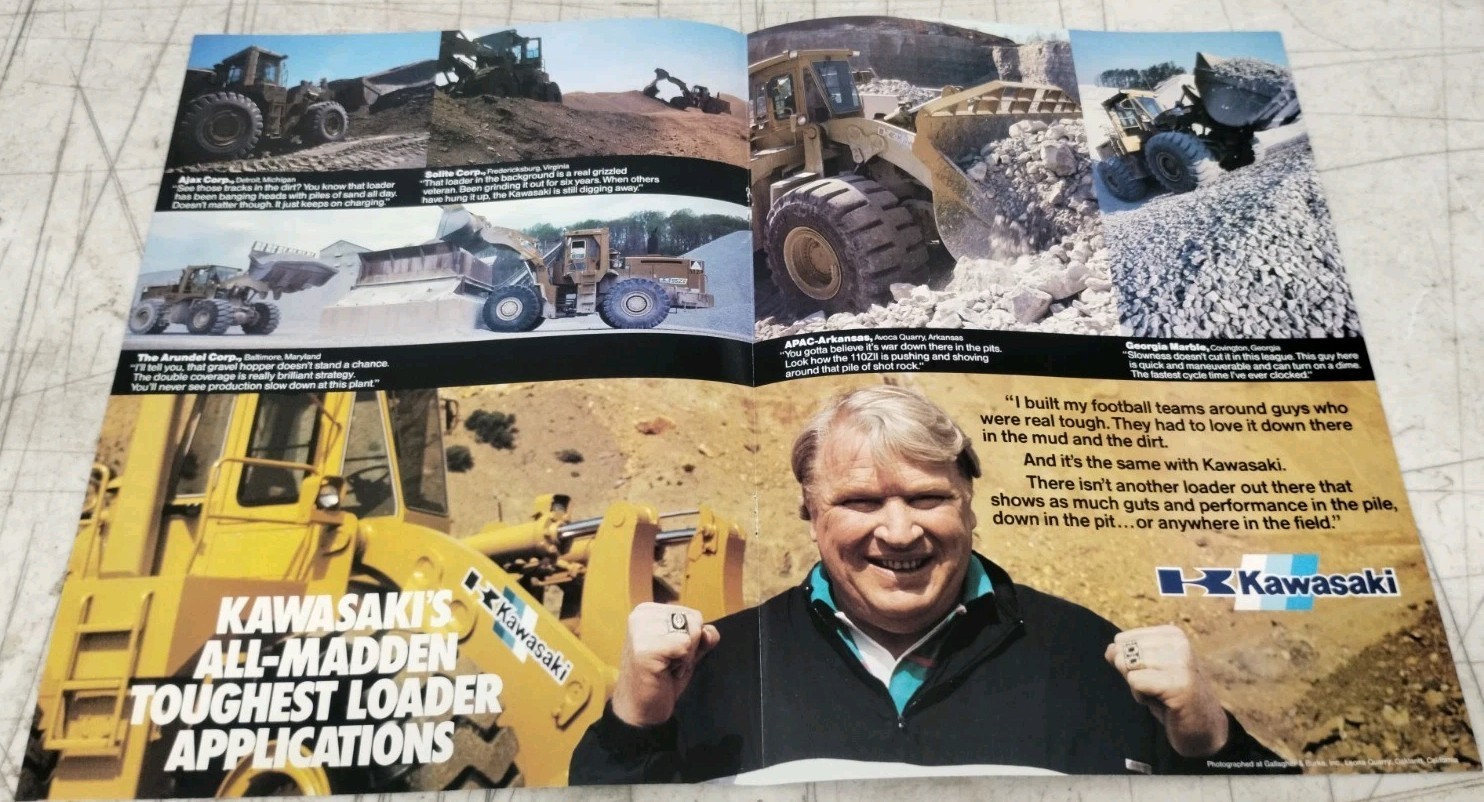 Kawasaki All-Madden Loader Applications Sales Brochure John Madden