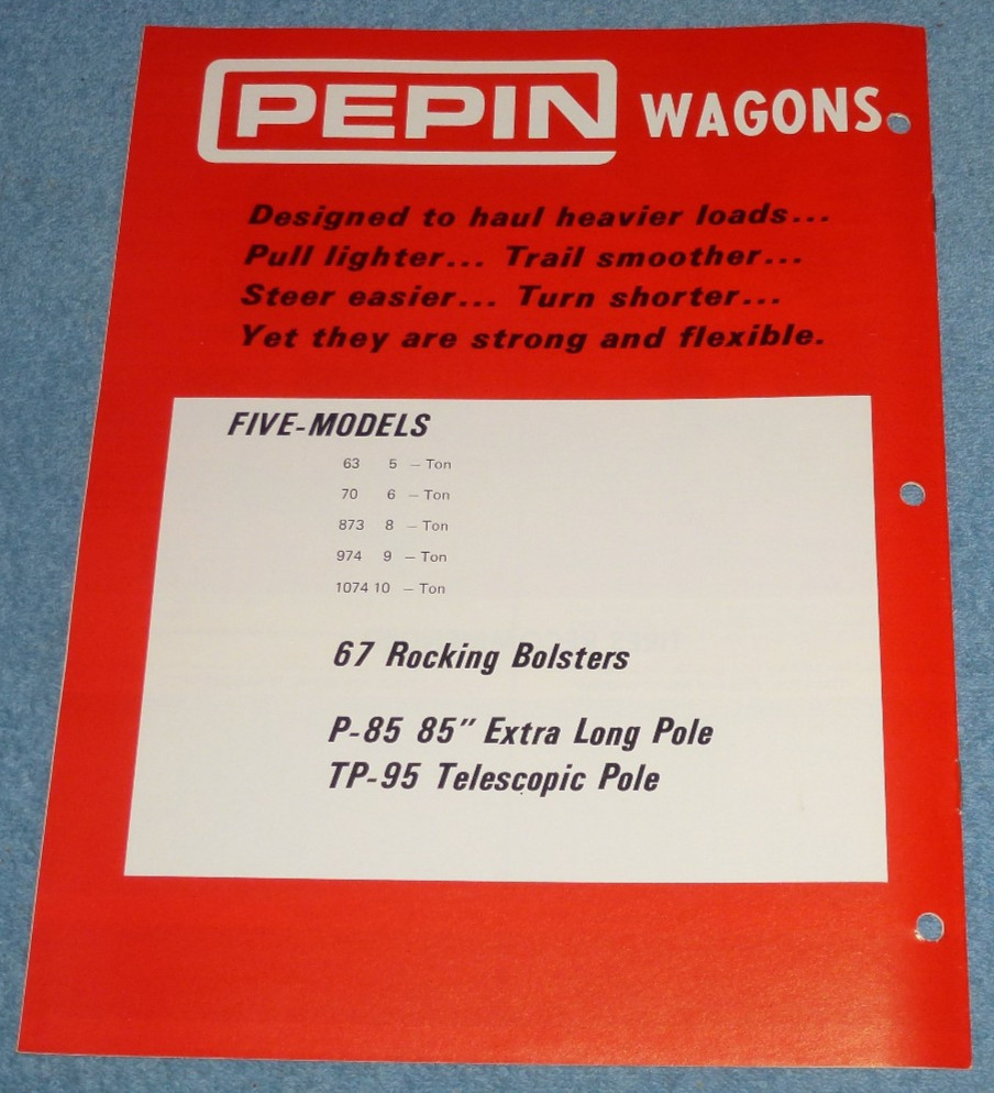 Vintage Pepin Farm Wagons Brochure Model Specs – Northern Wisconsin Mfg Co