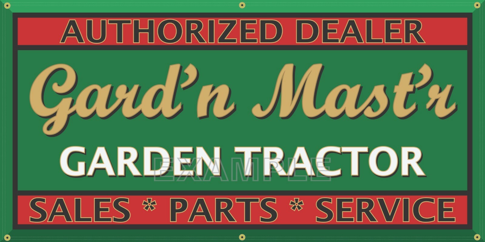 GARD’N MAST’R GARDEN MASTER TRACTORS EQUIPMENT DEALER VINTAGE SIGN REMAKE BANNER