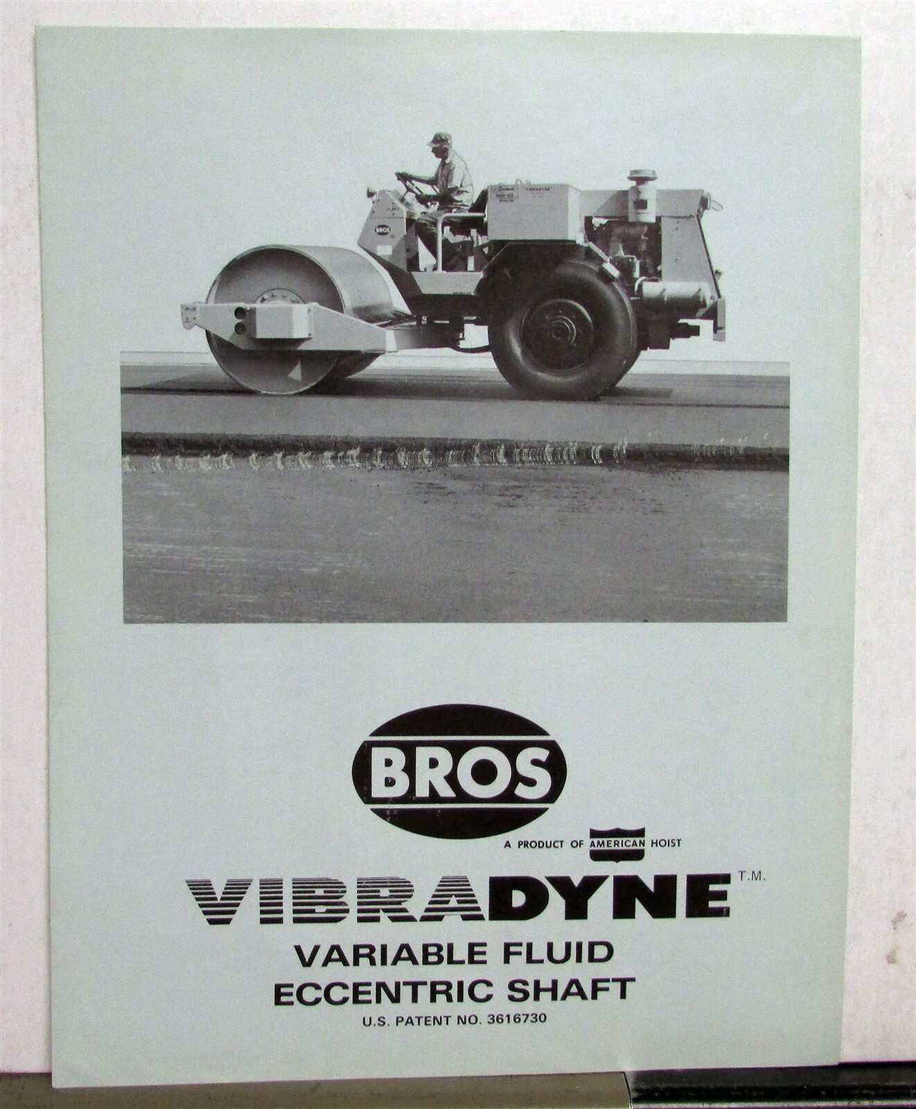1972 BROS Vibradyne Tractor Variable Fluid Eccentric Shaft Construction Folder