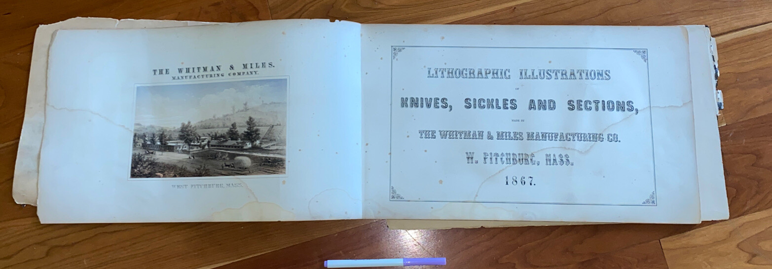 1867 LARGE FITCHBURG MASSACHUSETTS Farming MOWER Catalog KNIVES SICKLES Rare