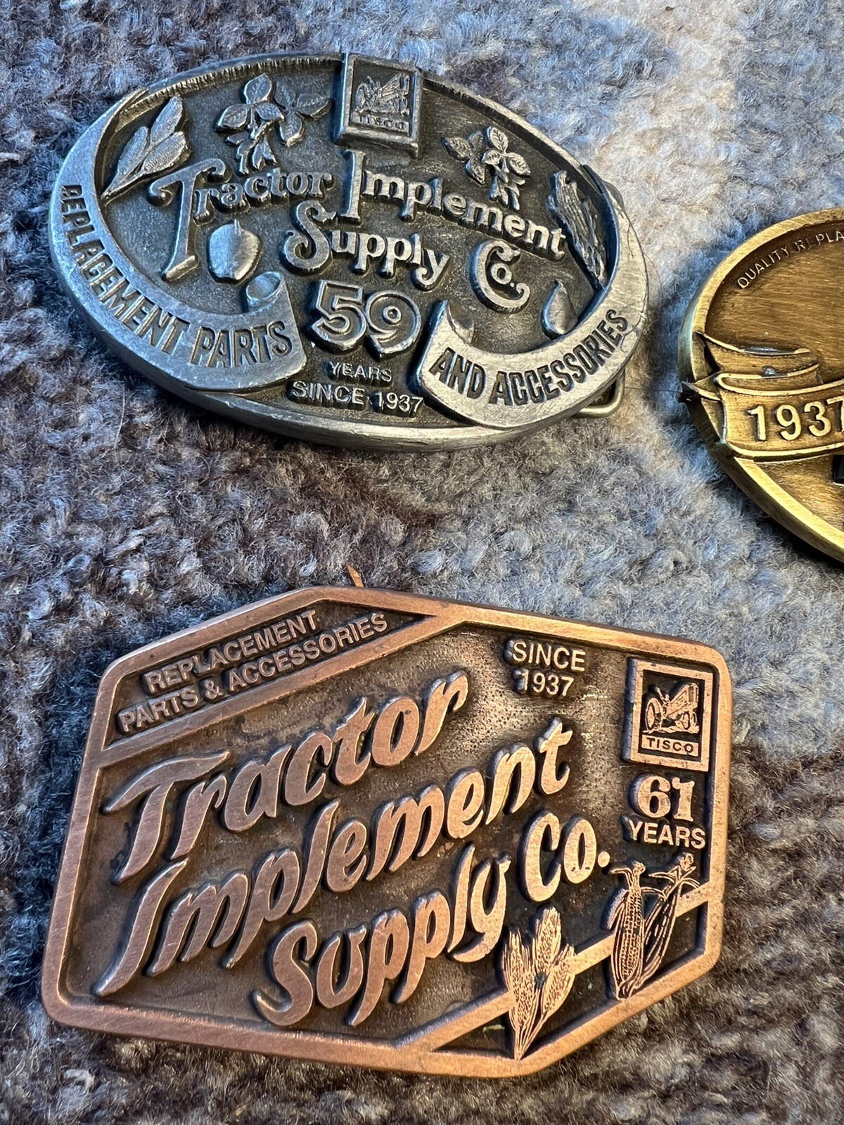 Tractor Implements Supply Company Belt Buckle Lot (5 Pieces )