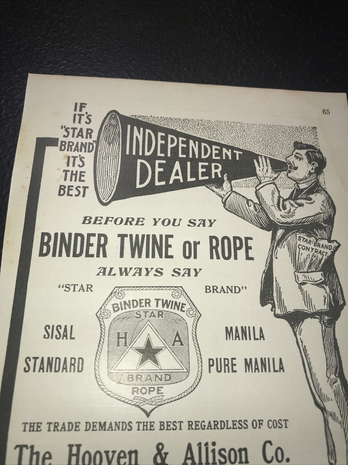 1916 Star Binder Twine & Rope Farm Advertising – Kansas City – Missouri