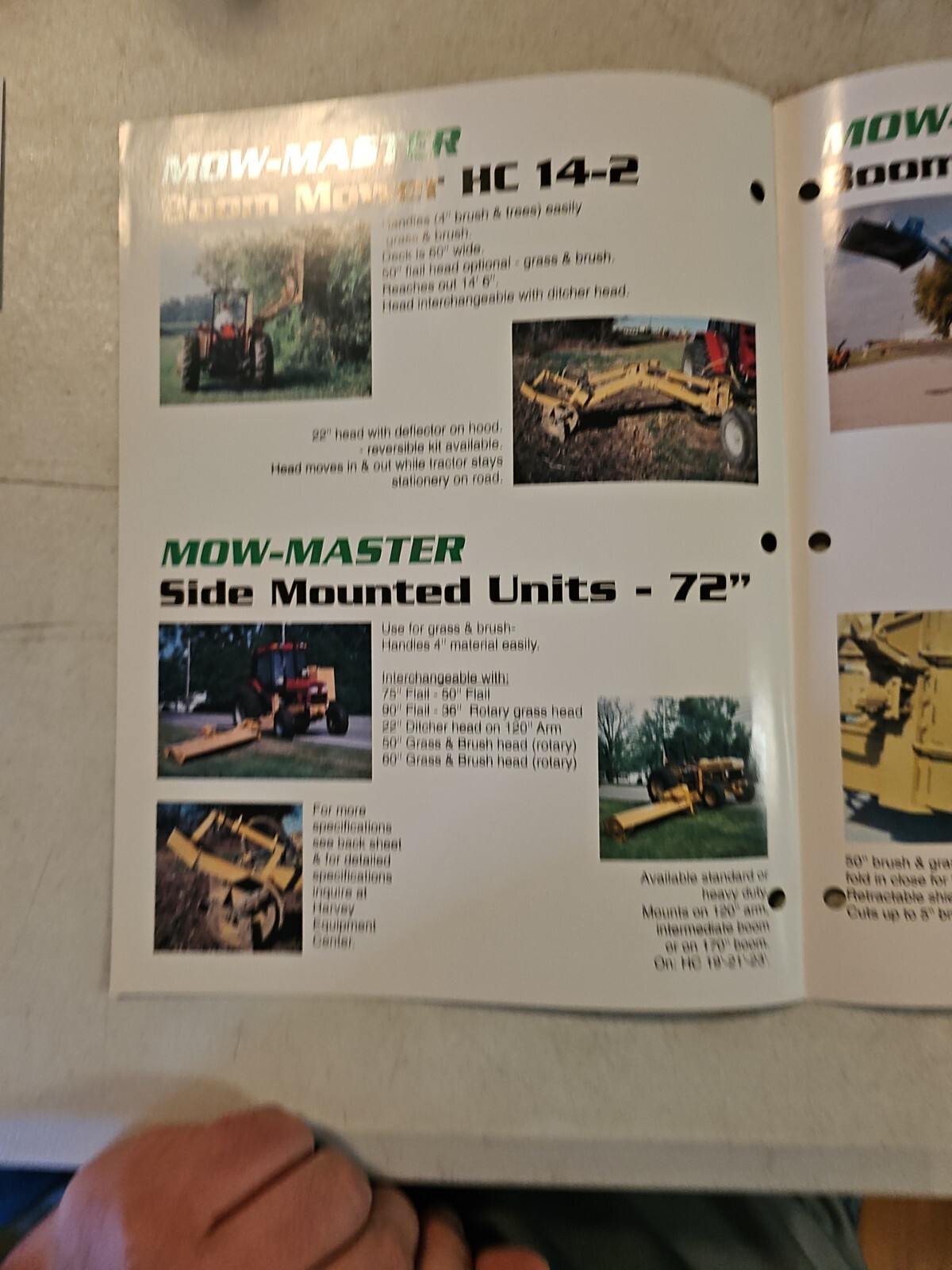 VINTAGE HARVEY Mow-Master Boom Mower HC-19 HC-20 HC-23 Sales Brochure