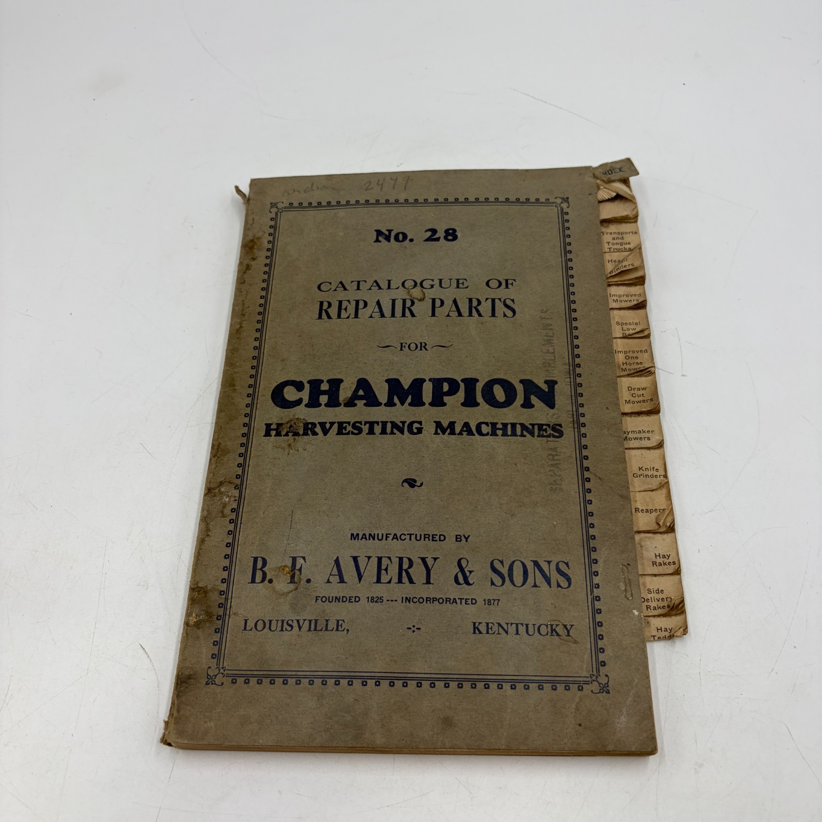 c1928 B.F. Avery Champion Harvesting Machines Repair Parts Catalog No 28