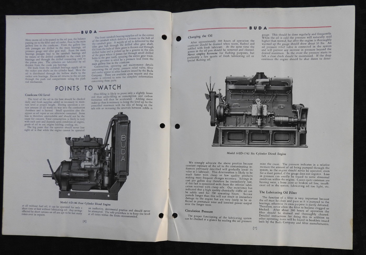 1928 Buda “Diesel Engines for Industrial Use” Lubrication Guide ORIGINAL!