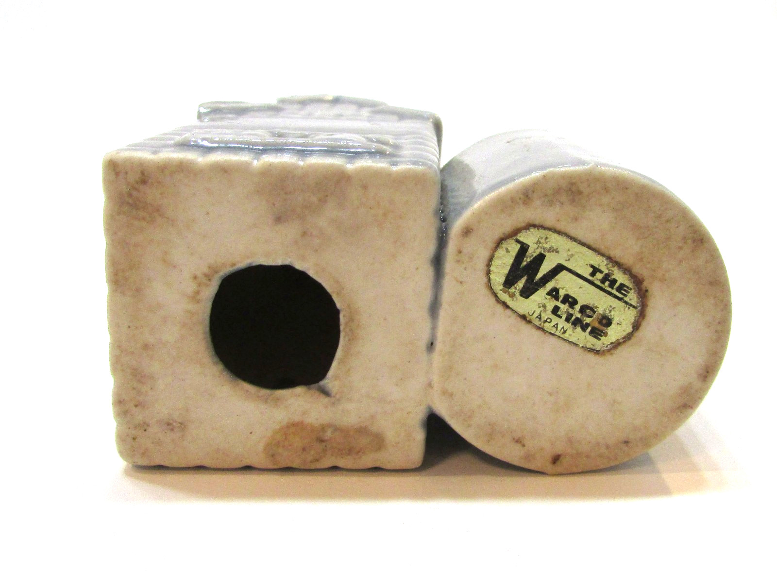 Vintage Grain Elevator Building Warco Japan Gray Ceramic 3″ Toothpick Holder