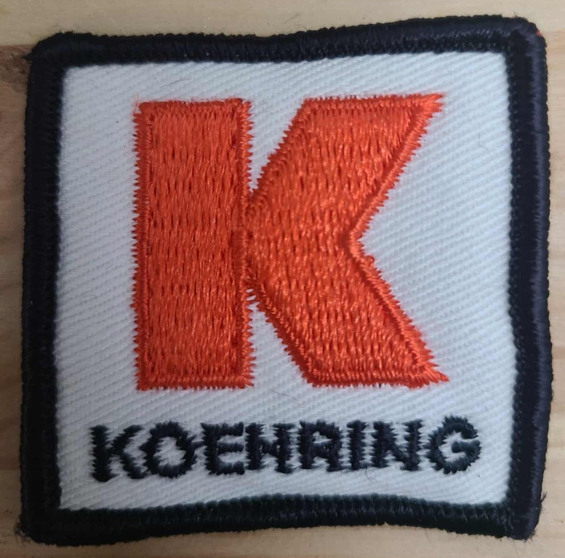 Koenig Embroidered Patch – Vintage Style Red K Logo Badge for Jackets & Bags