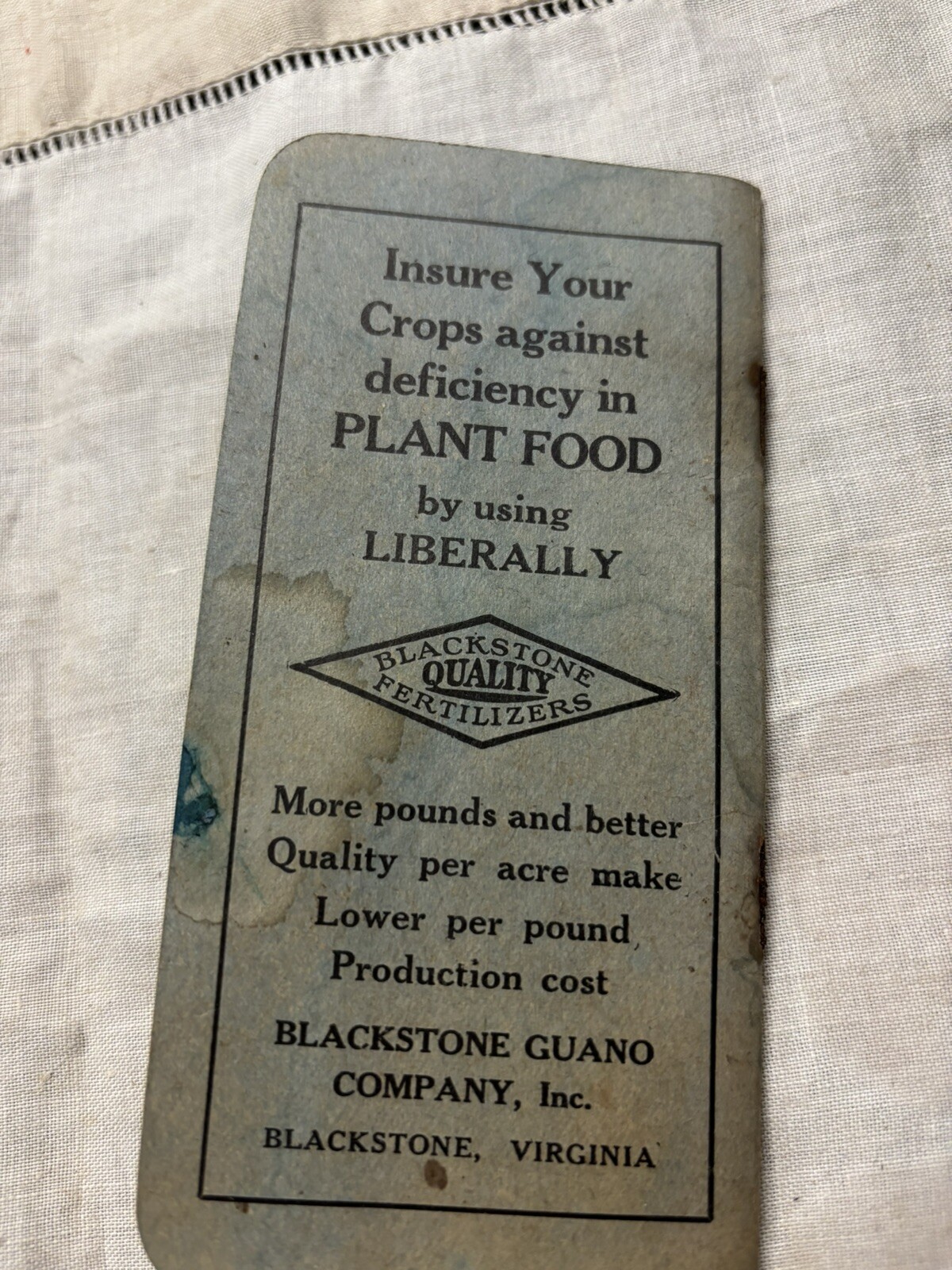 Antique 1928 & 1930s Farmers Memo from Fertilizer Co Guano Bag all Virginia