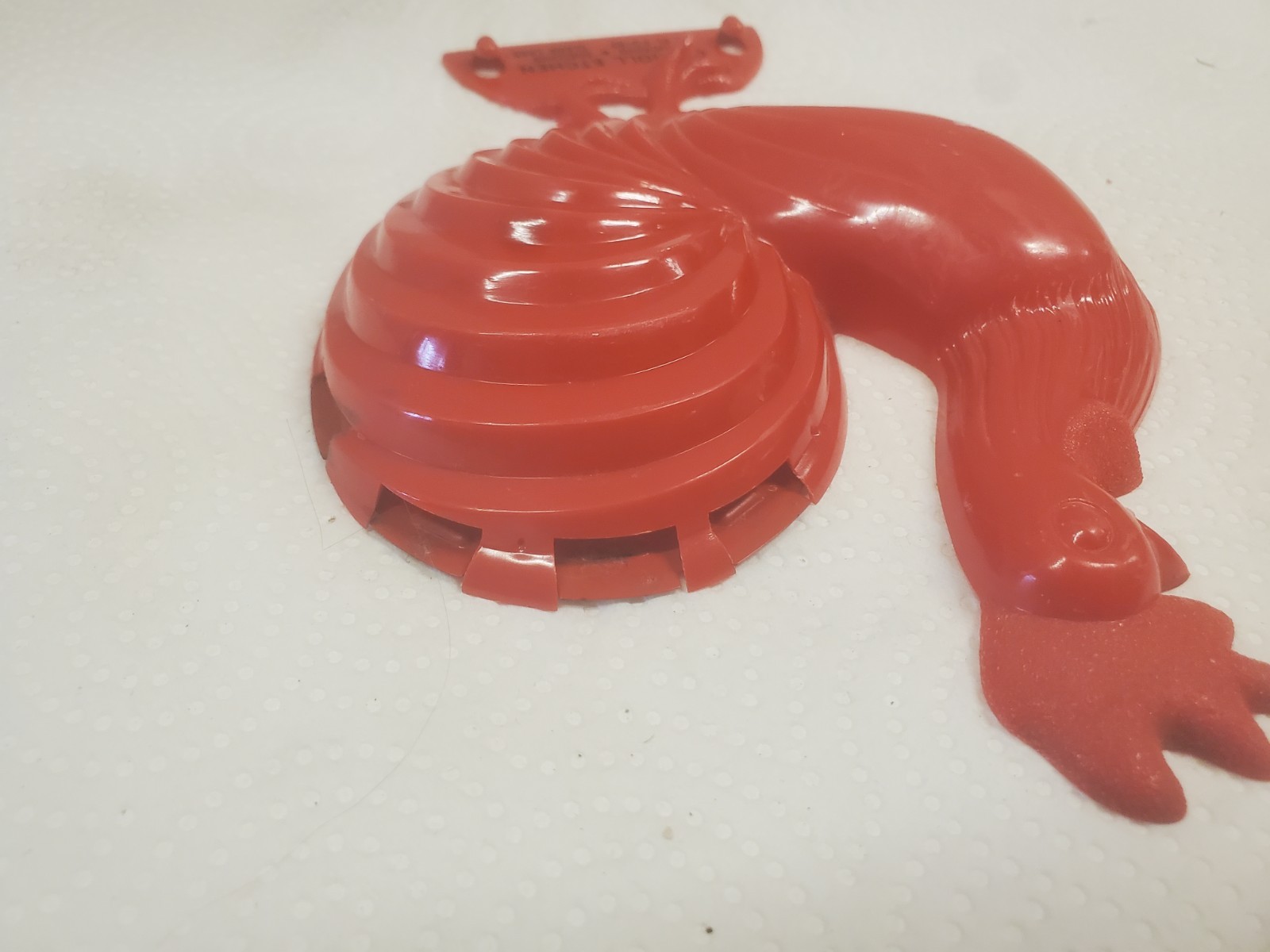 8″ Red Plastic Rooster Spoon Holder Carroll Etchen Trucking Clear Lake Iowa