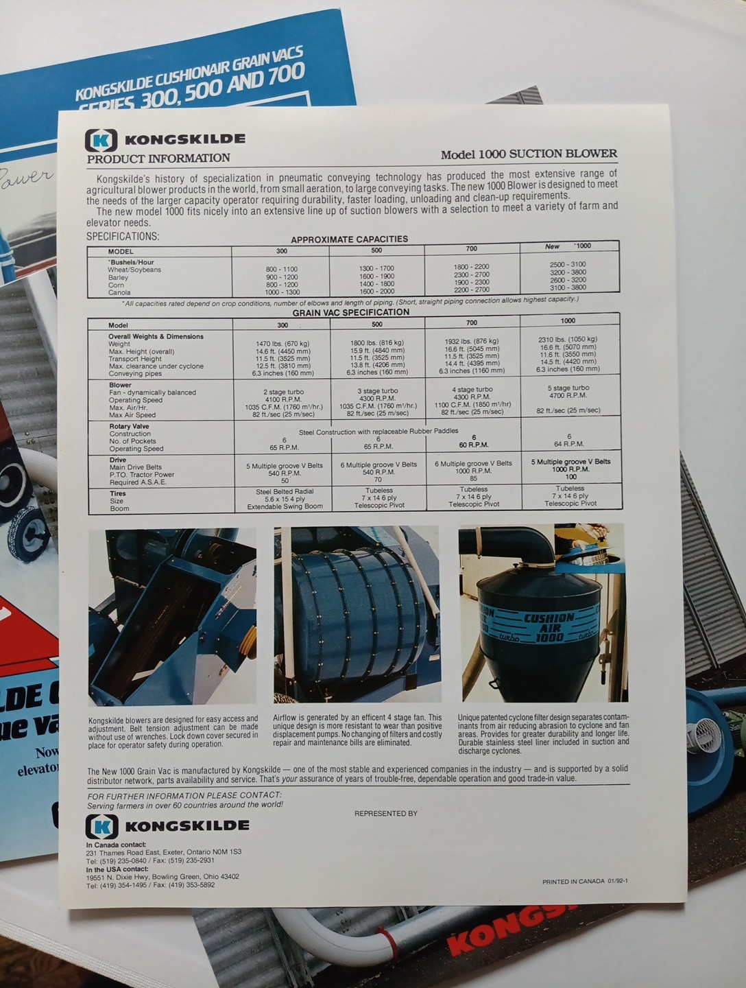 1990s Kongskilde Grain Blowers Vac Air Systems Sales Brochures Lot Of 3