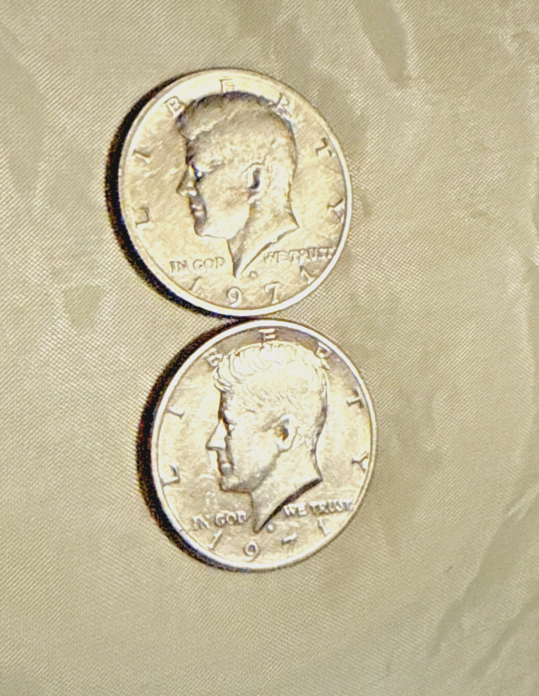 1971-D Kennedy Half Dollars, 2 Circulated Coins