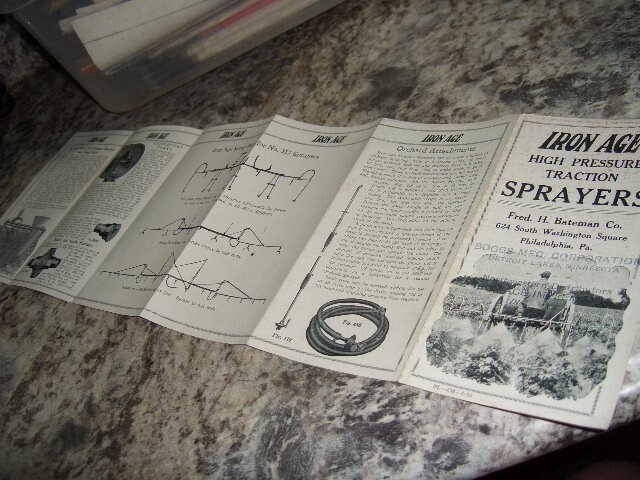Vintage Iron age high pressure traction sprayers ad brochure Old antique