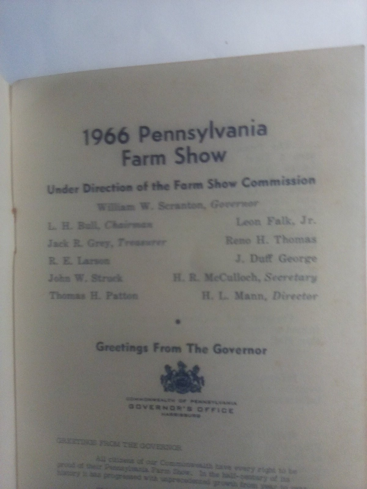 Vintage 1966 Pennsylvania Farm Show Official Program Harrisburg PA Vtg
