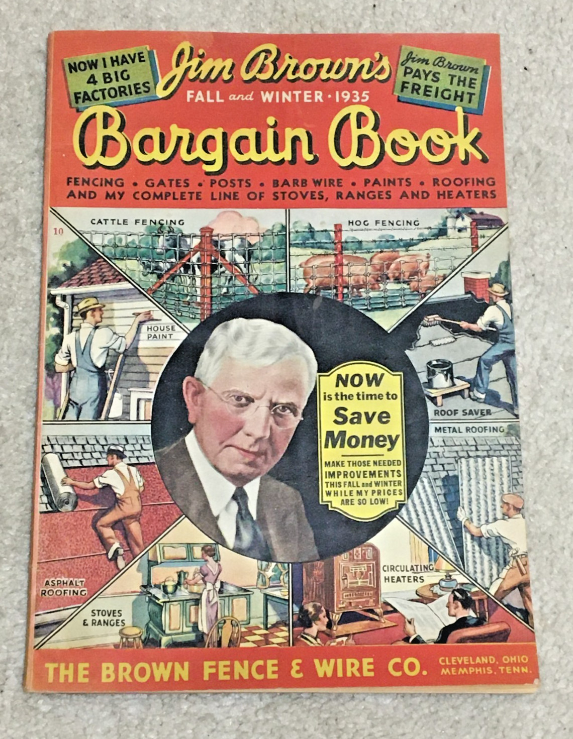 Vntg 1935 Jim Brown’s Bargain Book Catalog, Tools Fence Heater Range Paint Roof