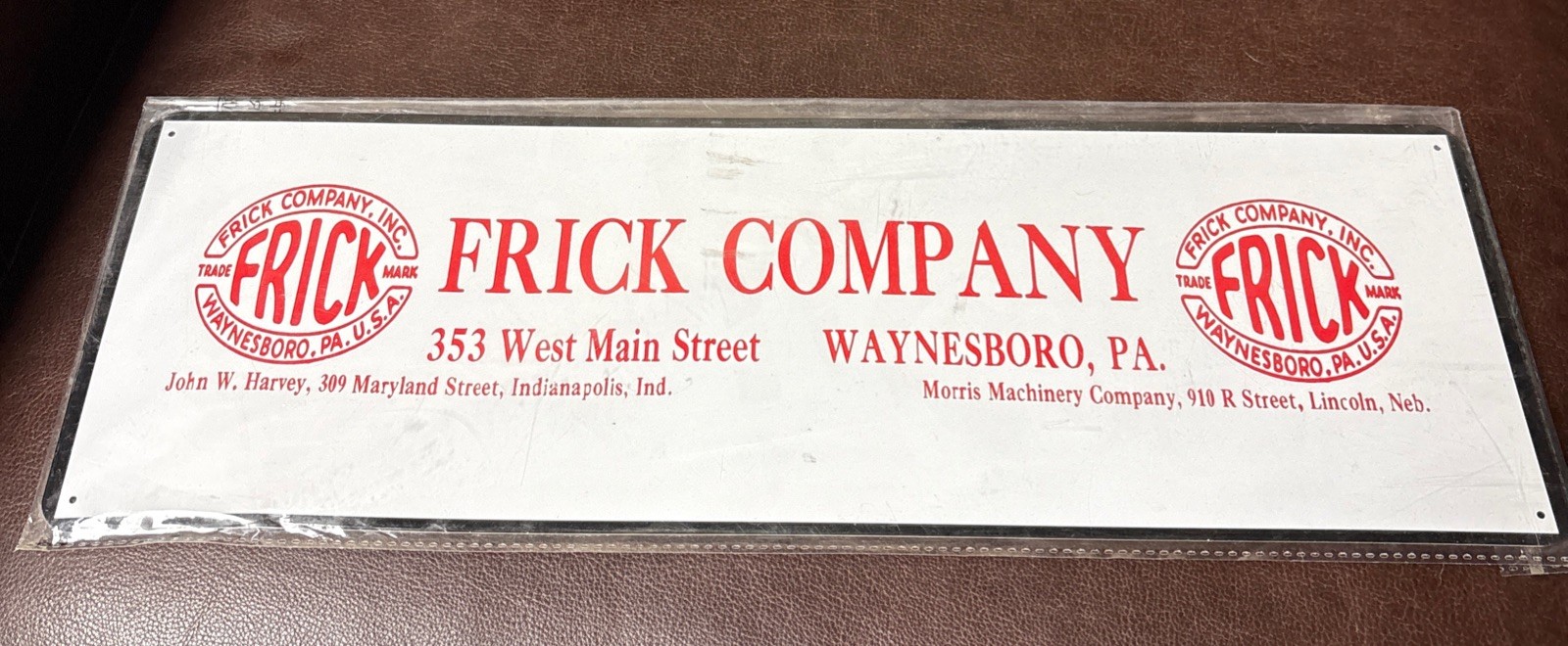 Frick Company Machinery & Tractors Marquee New Metal Sign: 6″ x 18″