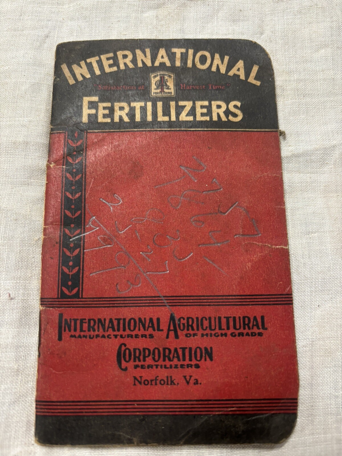 Antique 1928 & 1930s Farmers Memo from Fertilizer Co Guano Bag all Virginia