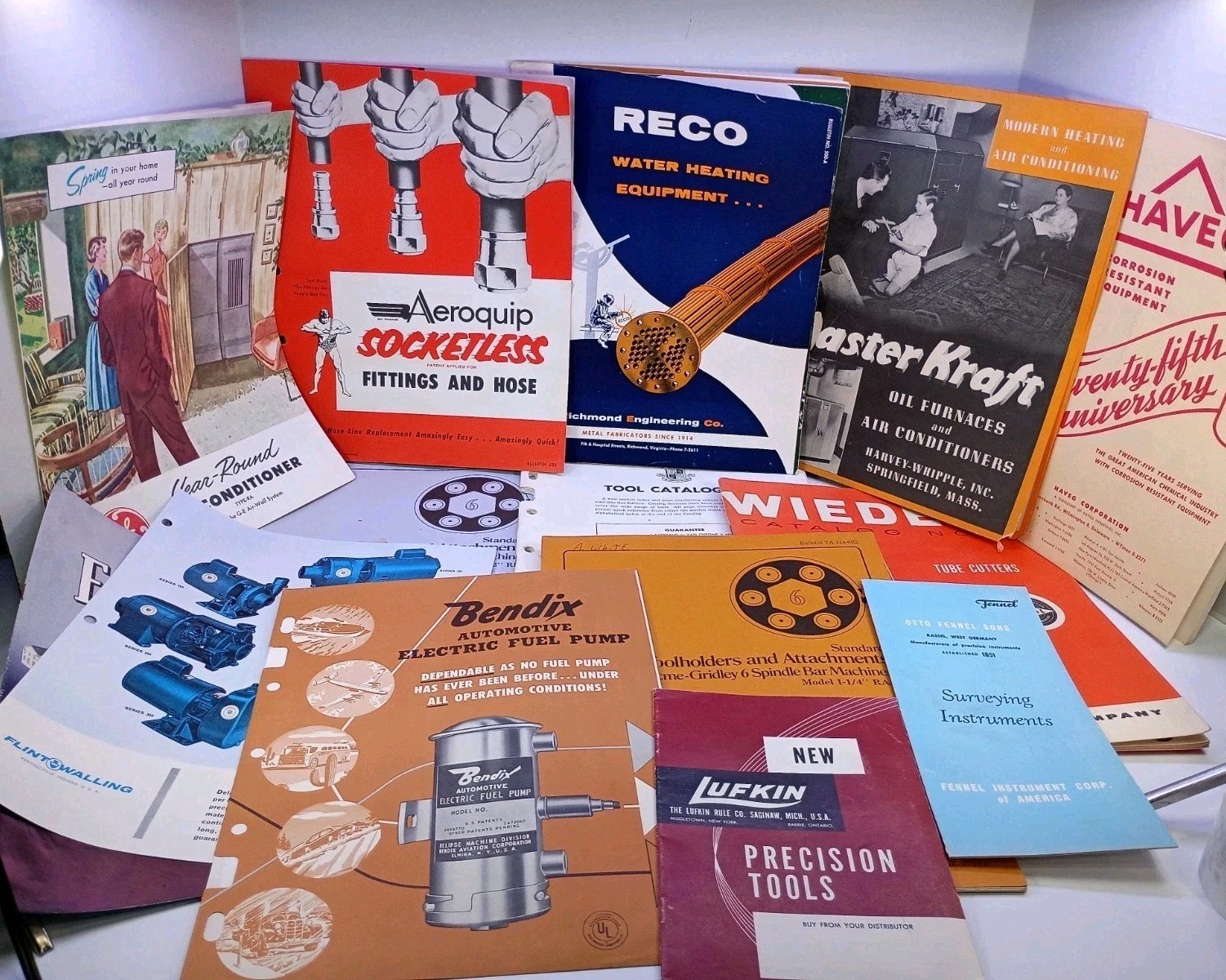 Vintage Industrial Trade Catalog & Brochure Lot 25+ Bendix Aeroquip Borg Warner