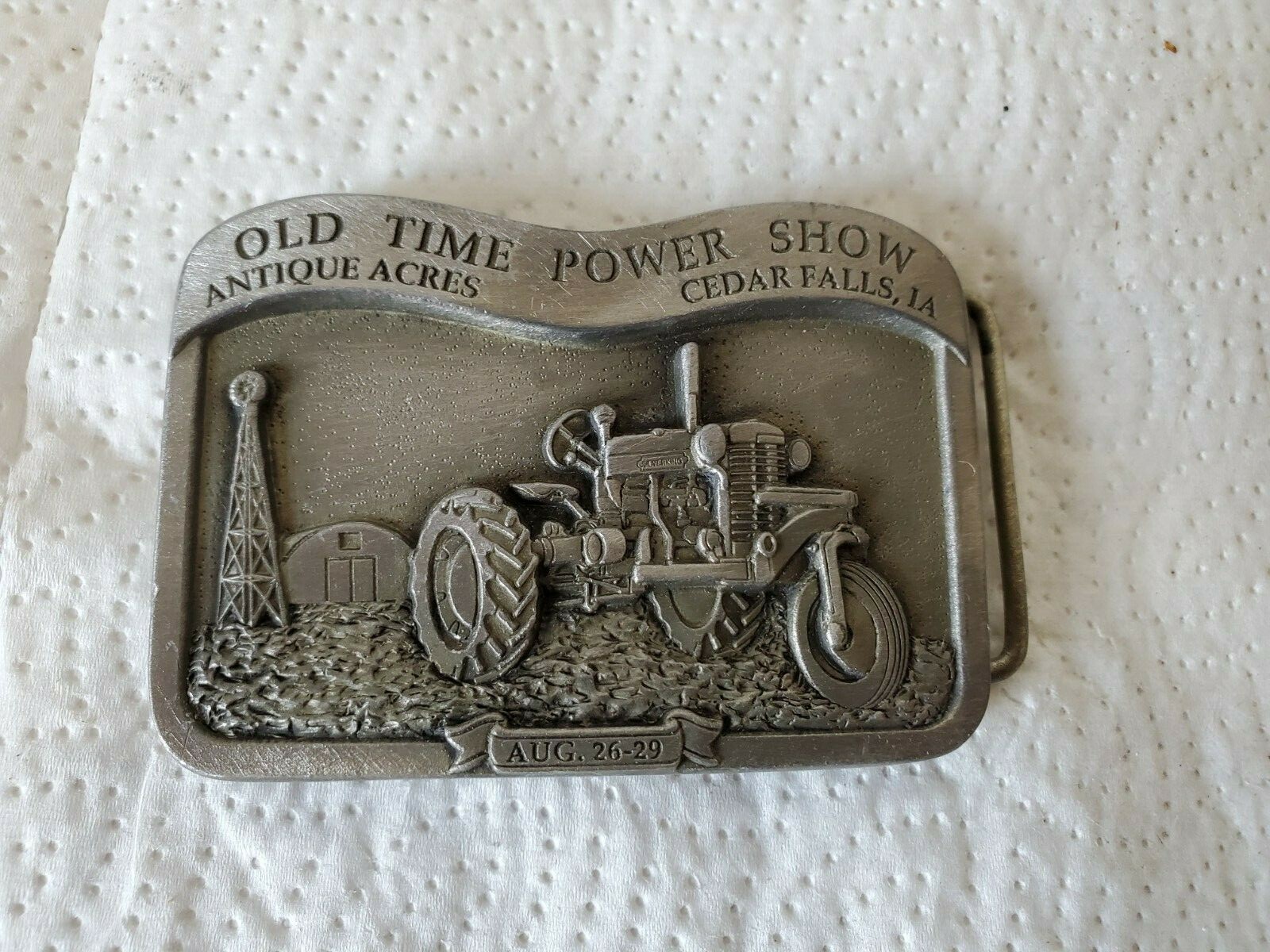 metal belt buckle old time power show antique acres cedar falls iowa 1993
