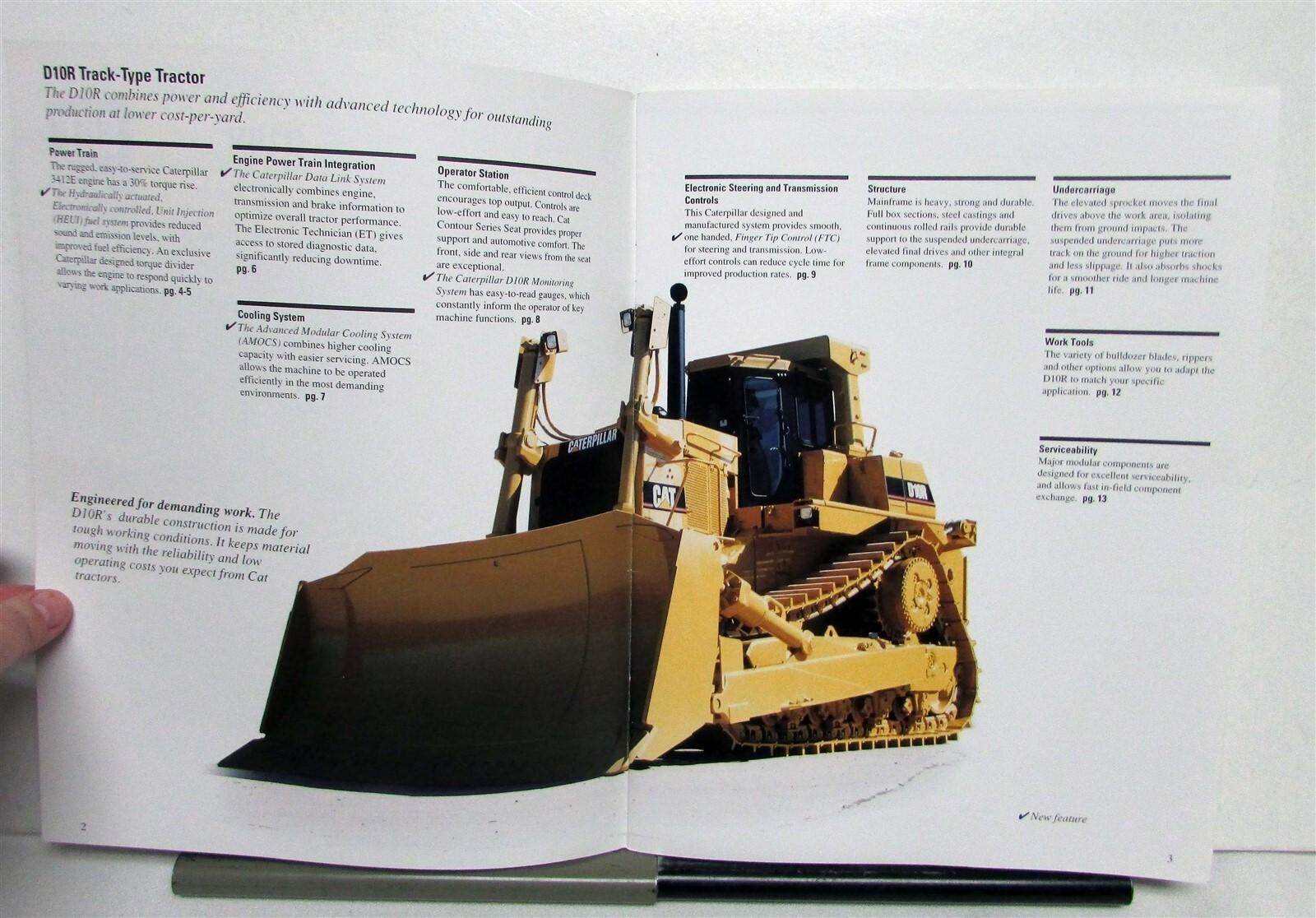1999 Caterpillar D10R Track Type Tractor Specs Construction Sales Brochure